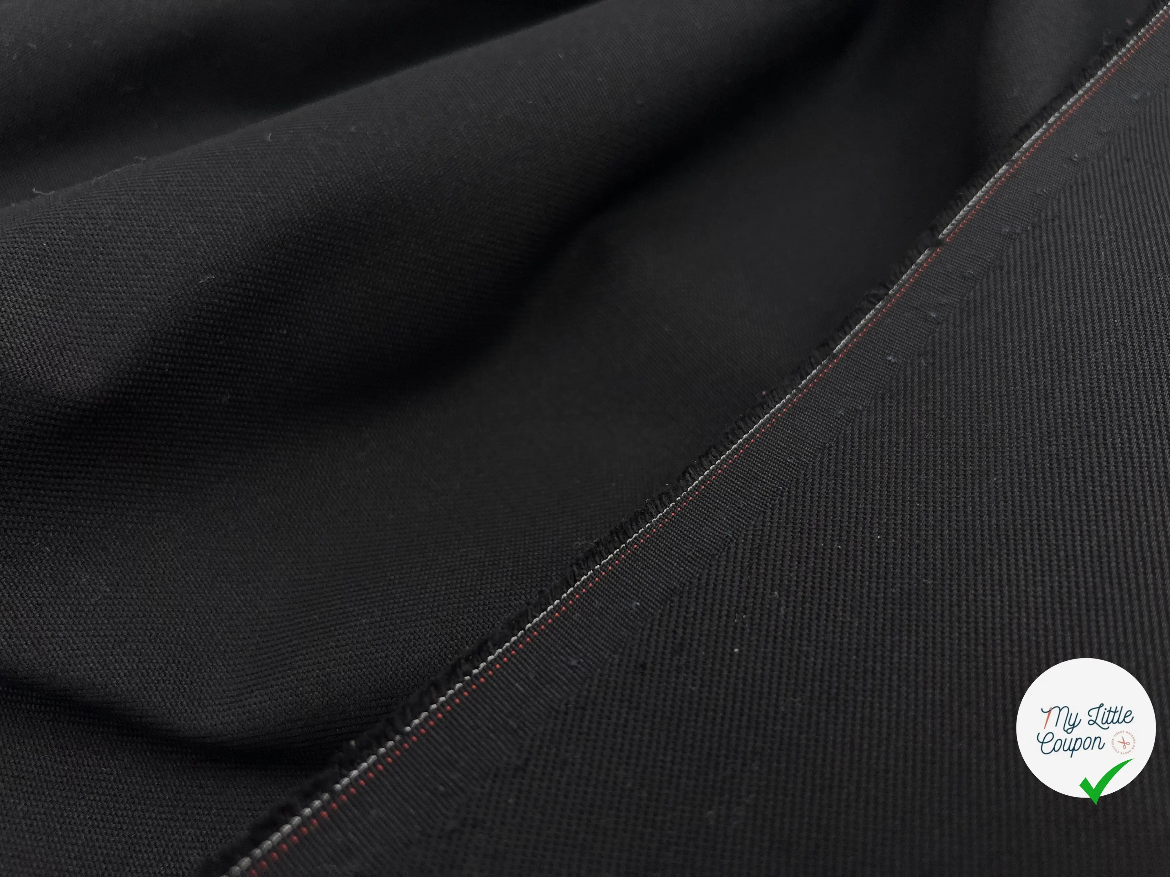 GABARDINE DE COTON NOIRE PROFOND - coupon de tissu de 3 mètres - My Little Coupon - tissu - coudre