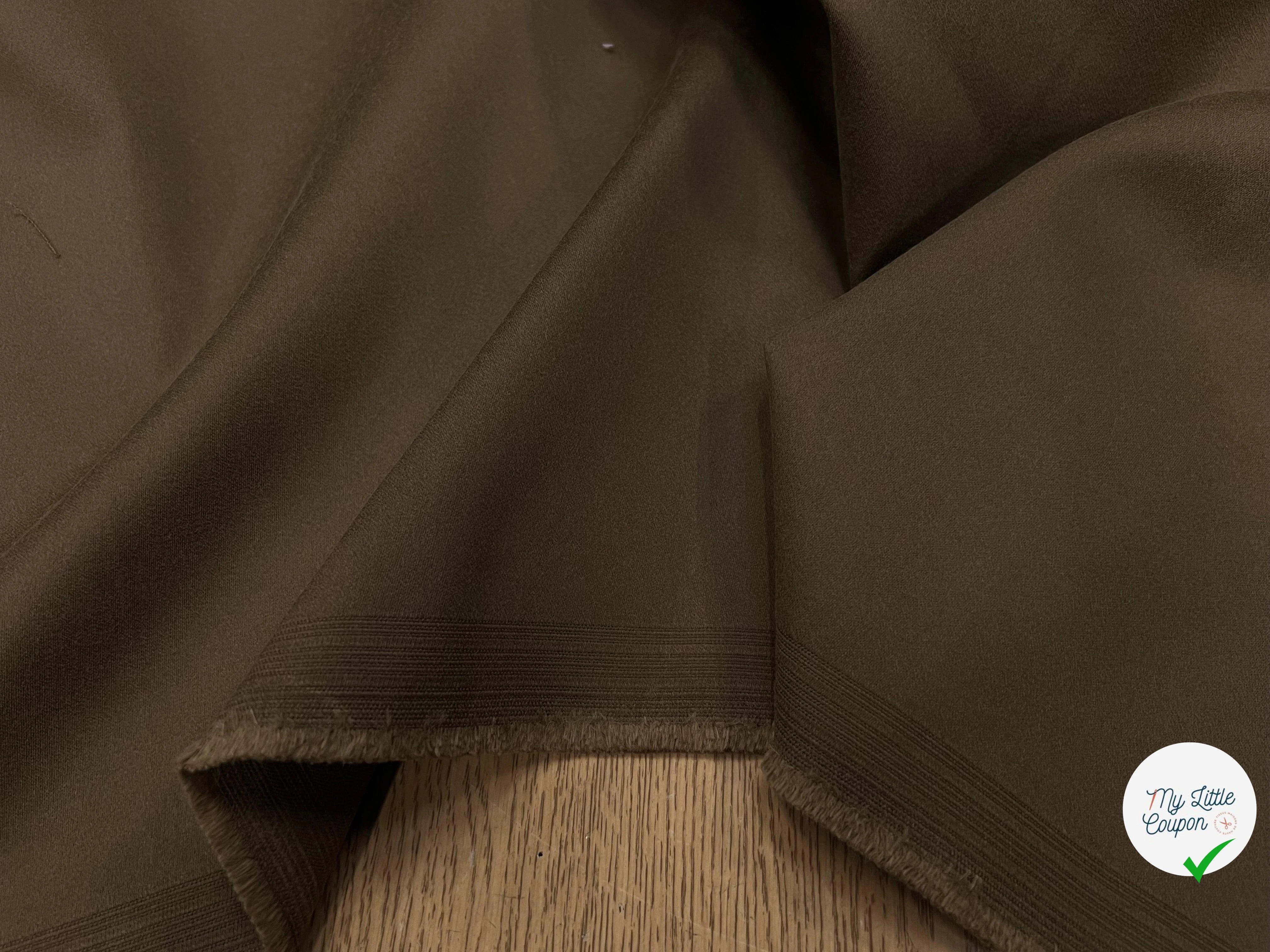 GABARDINE DE COTON PEIGNÉE CAMEL FONCÉ JAPON 118CM LAIZE - My Little Coupon