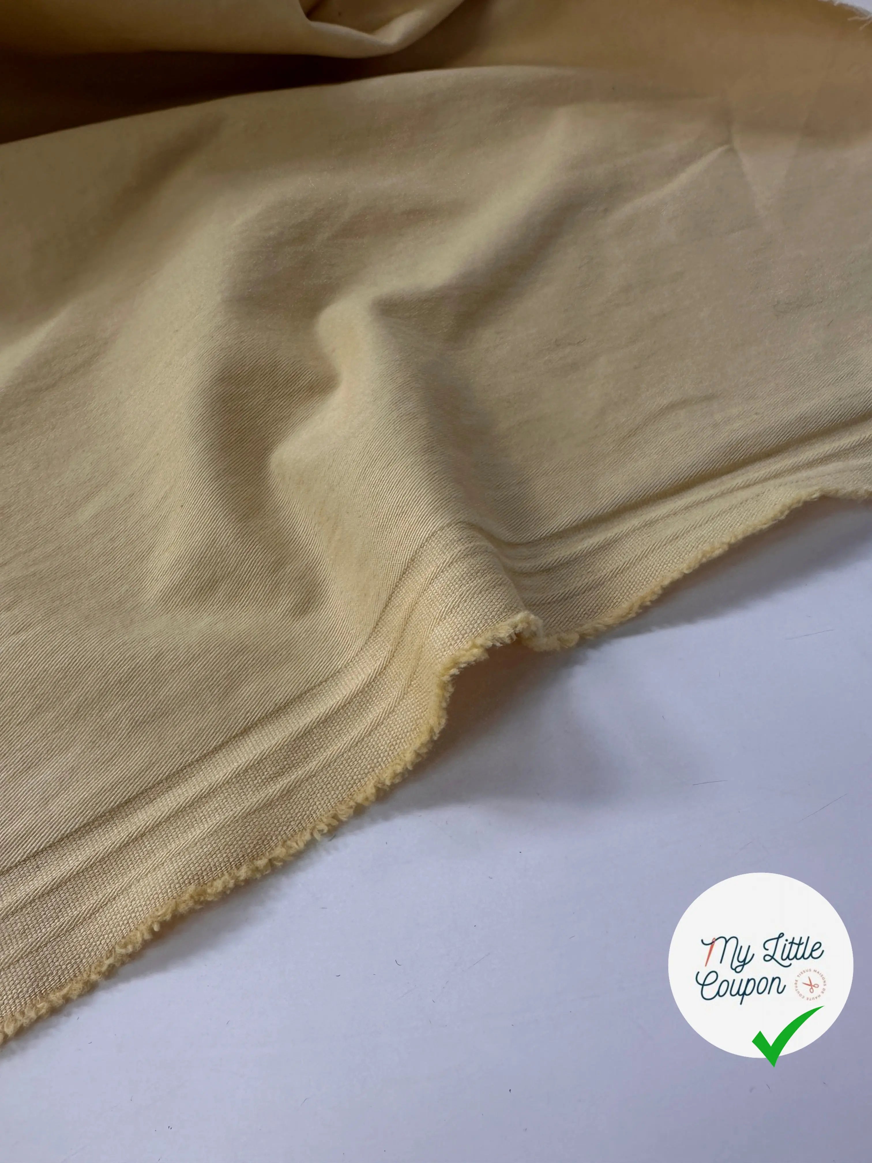 GABARDINE DE COTON SABLÉE PEACHSKIN STRETCH POLLEN MSO