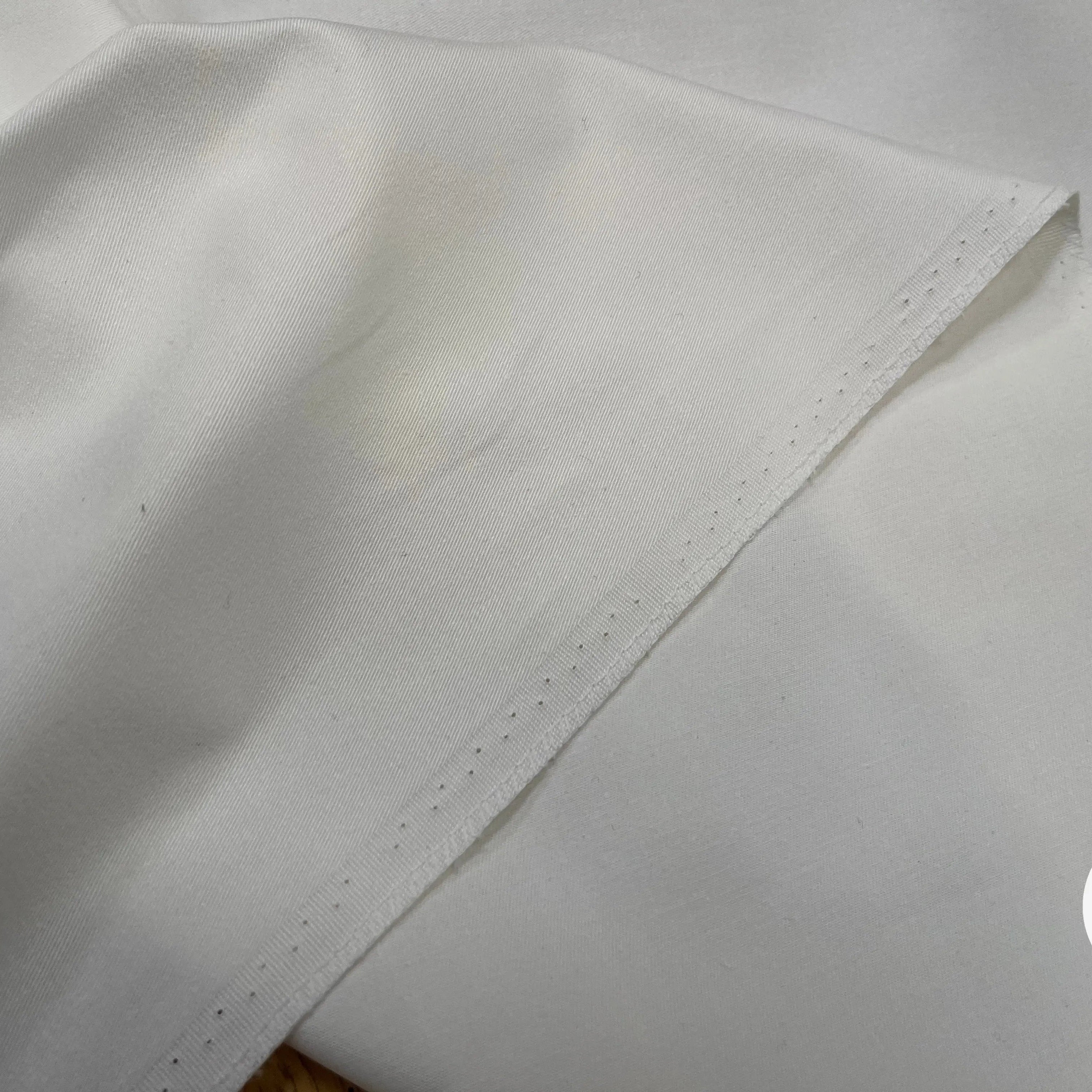 GABARDINE DE COTON STRECH BLANC CASSÉ - My Little Coupon