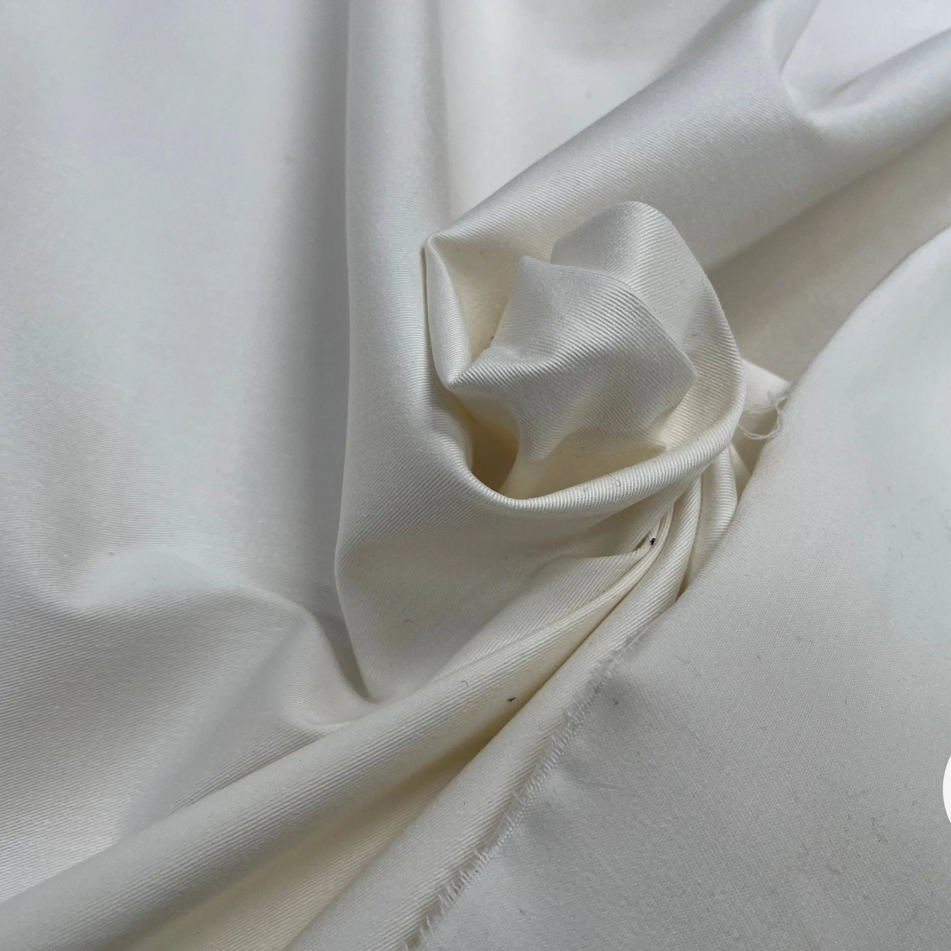 GABARDINE DE COTON STRECH BLANC CASSÉ - My Little Coupon