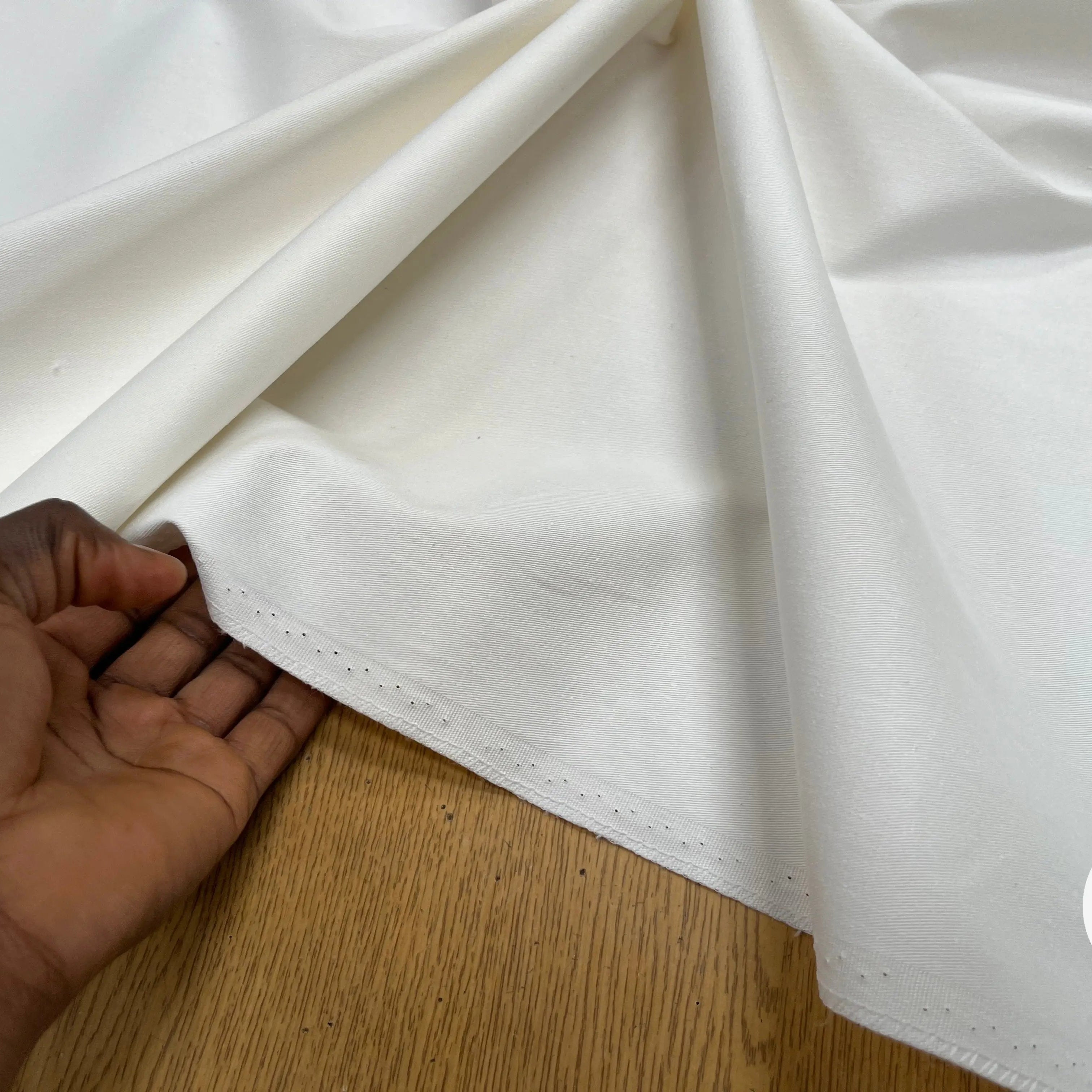 GABARDINE DE COTON STRECH BLANC CASSÉ - My Little Coupon