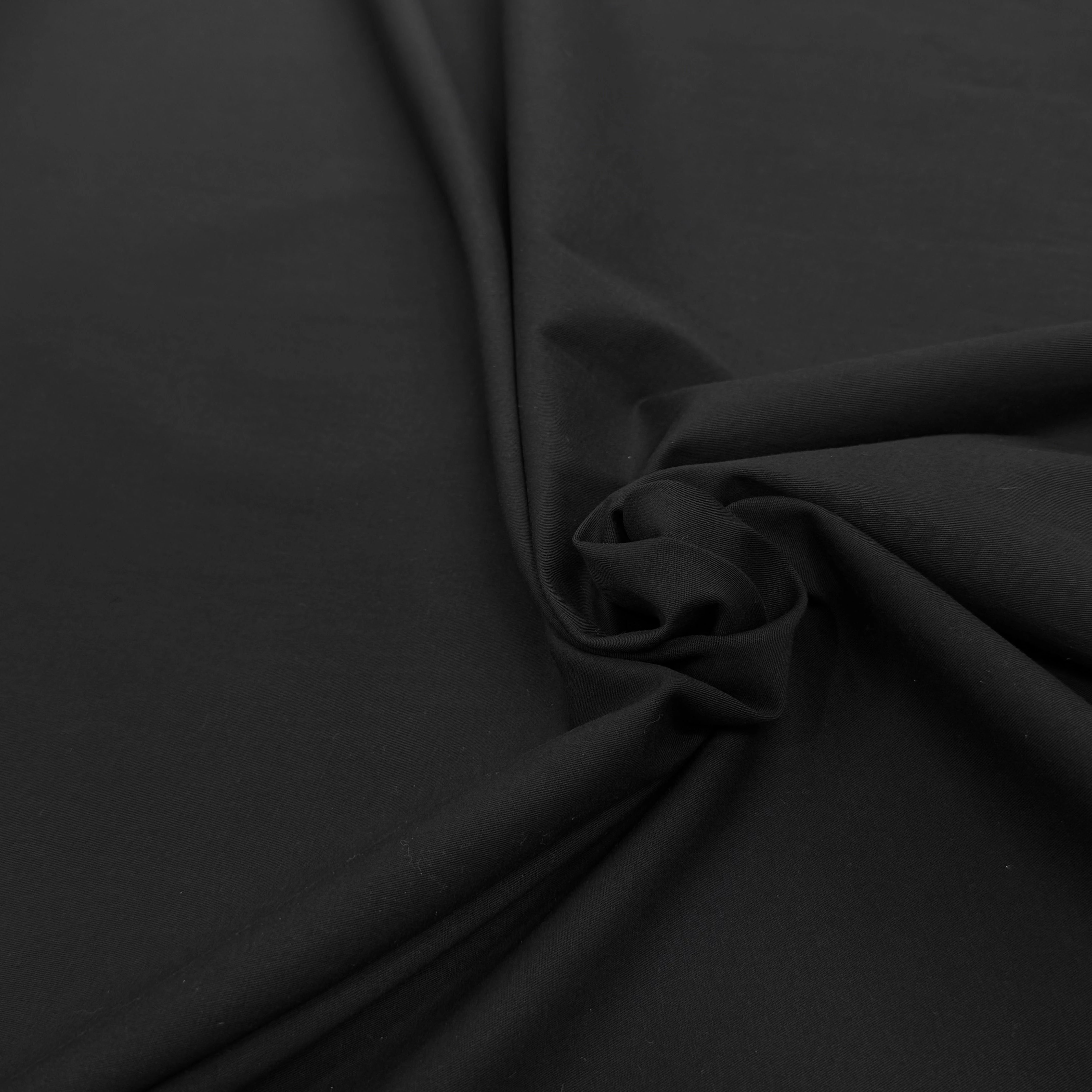 GABARDINE DE COTON STRETCH NOIR QUALITÉ COUTURE - My Little Coupon