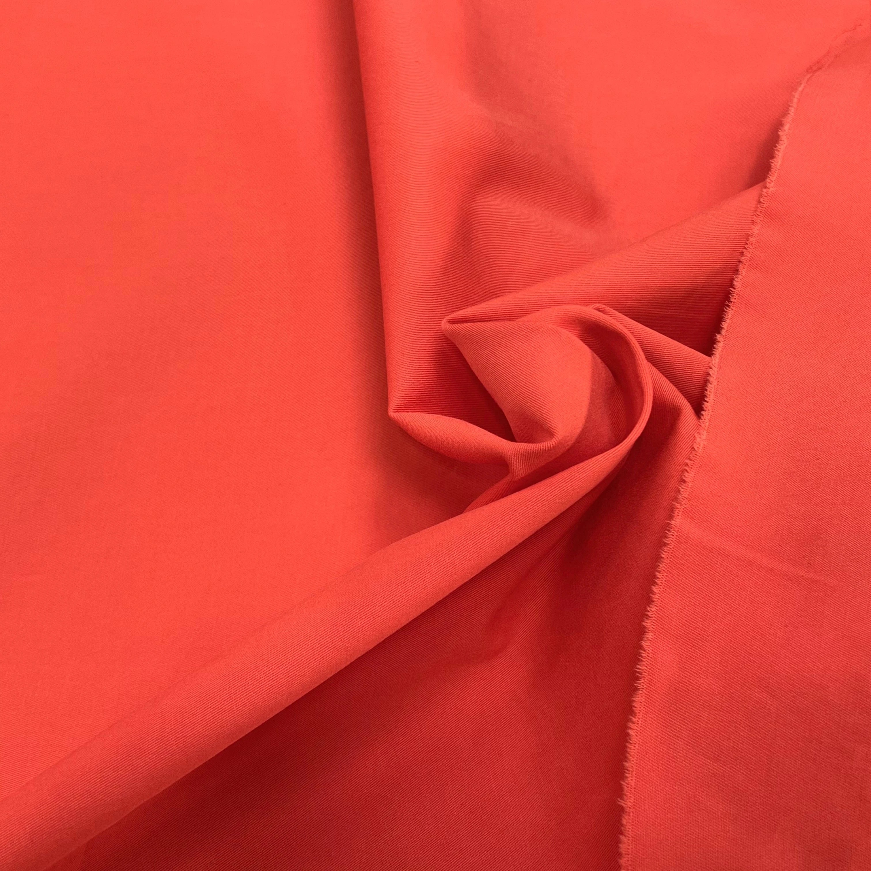 GABARDINE DE COTON STRETCH ORANGE SUBLIME - My Little Coupon