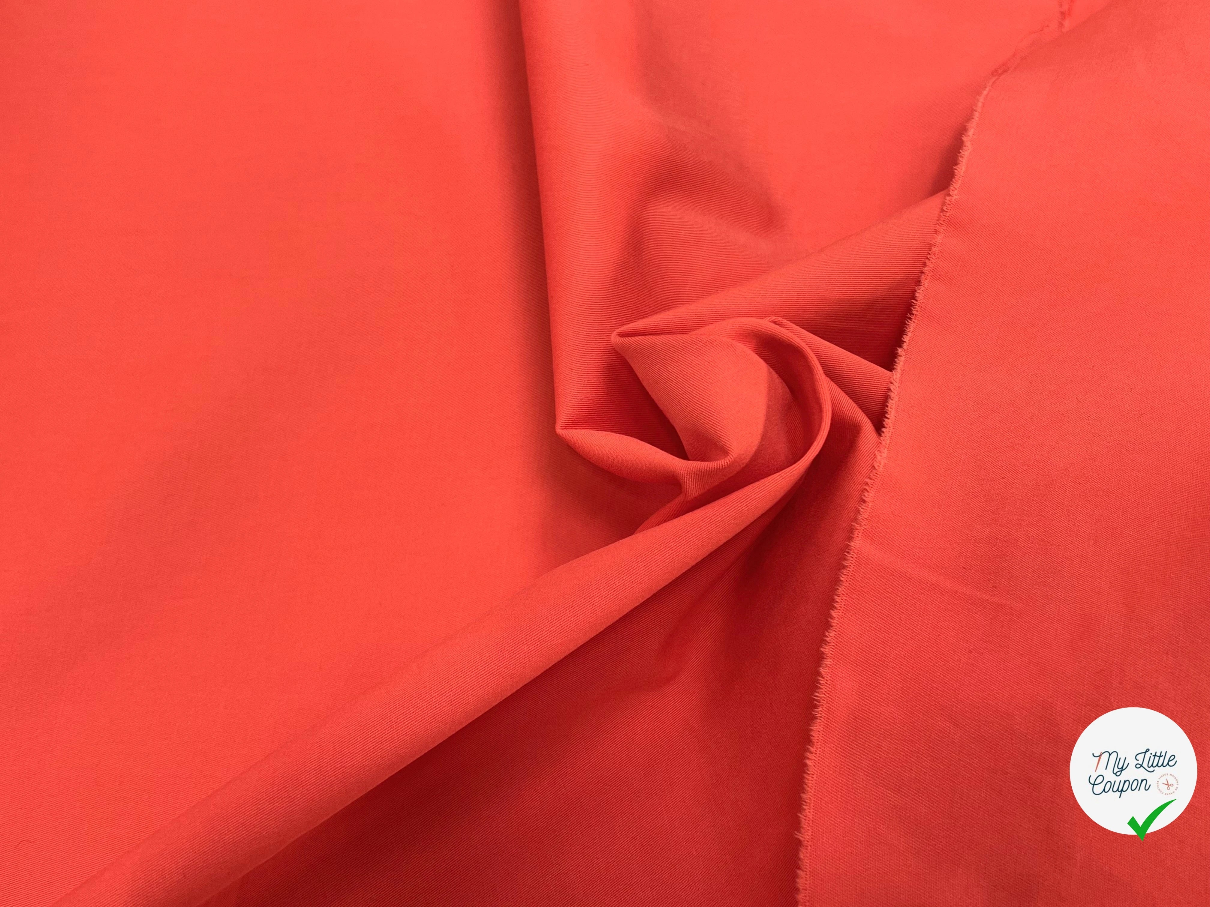 GABARDINE DE COTON STRETCH ORANGE SUBLIME - My Little Coupon