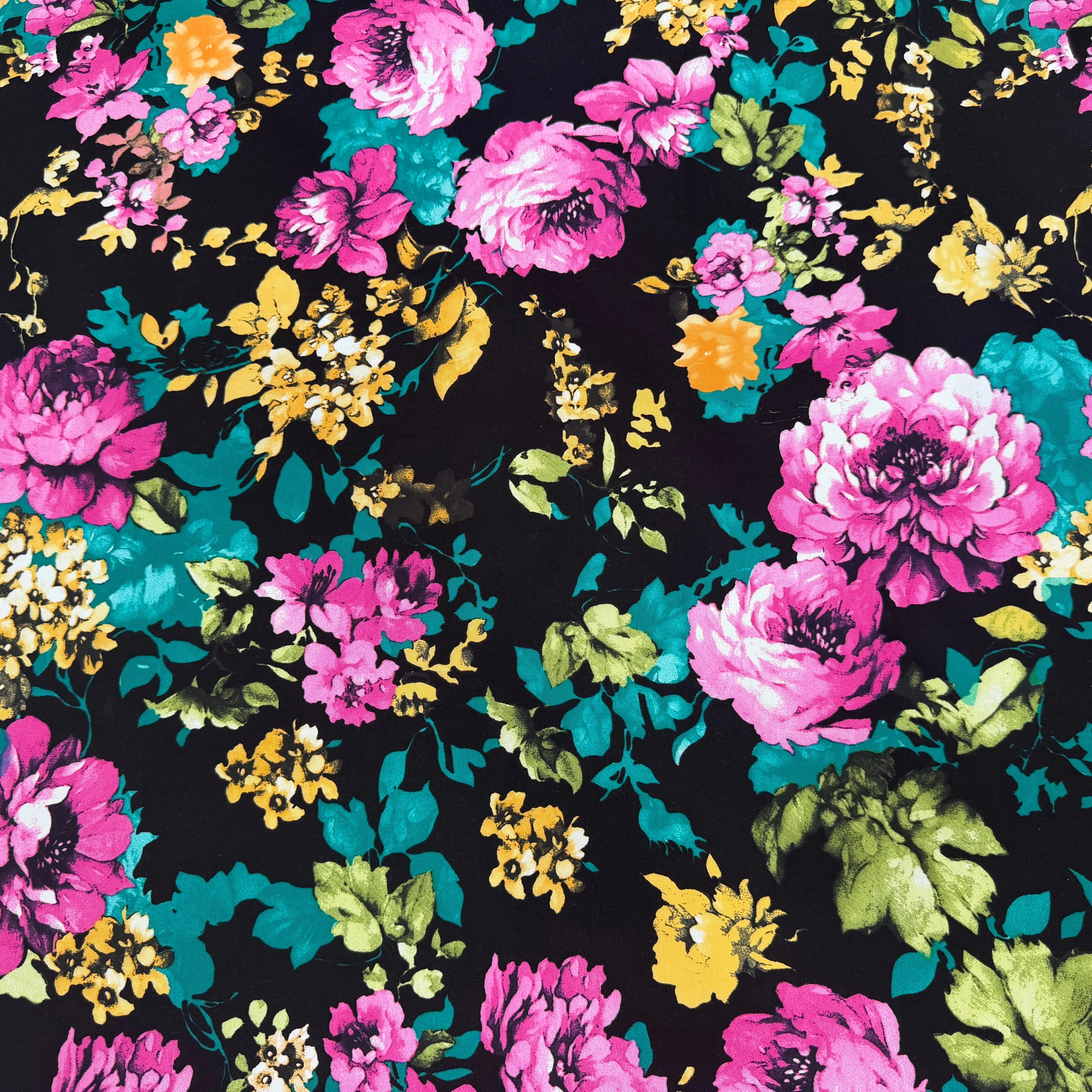 GABARDINE DE COTON STRETCH ROSIER NOIR - My Little Coupon