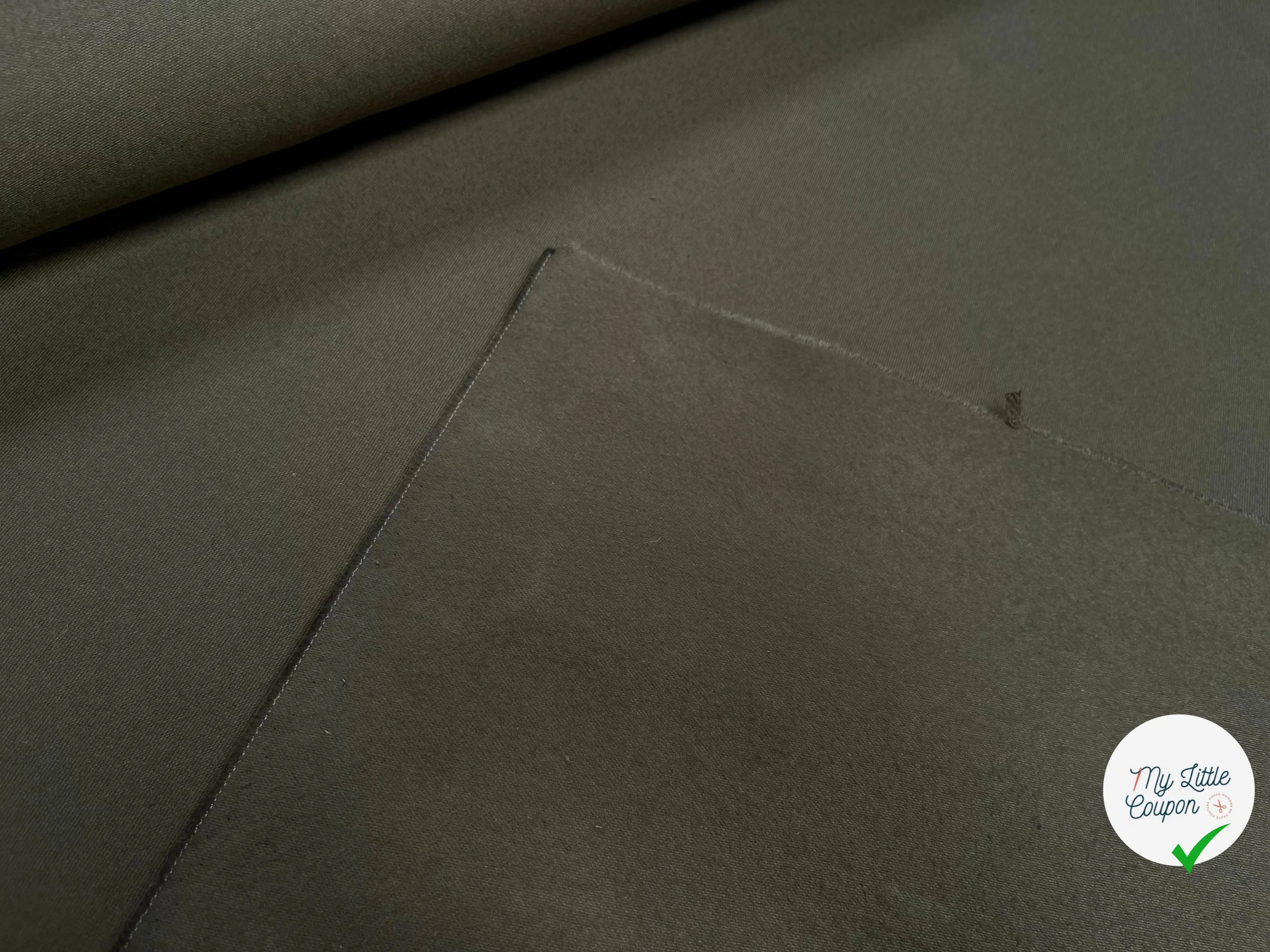 GABARDINE DE COTON STRIÉ KAKI - My Little Coupon