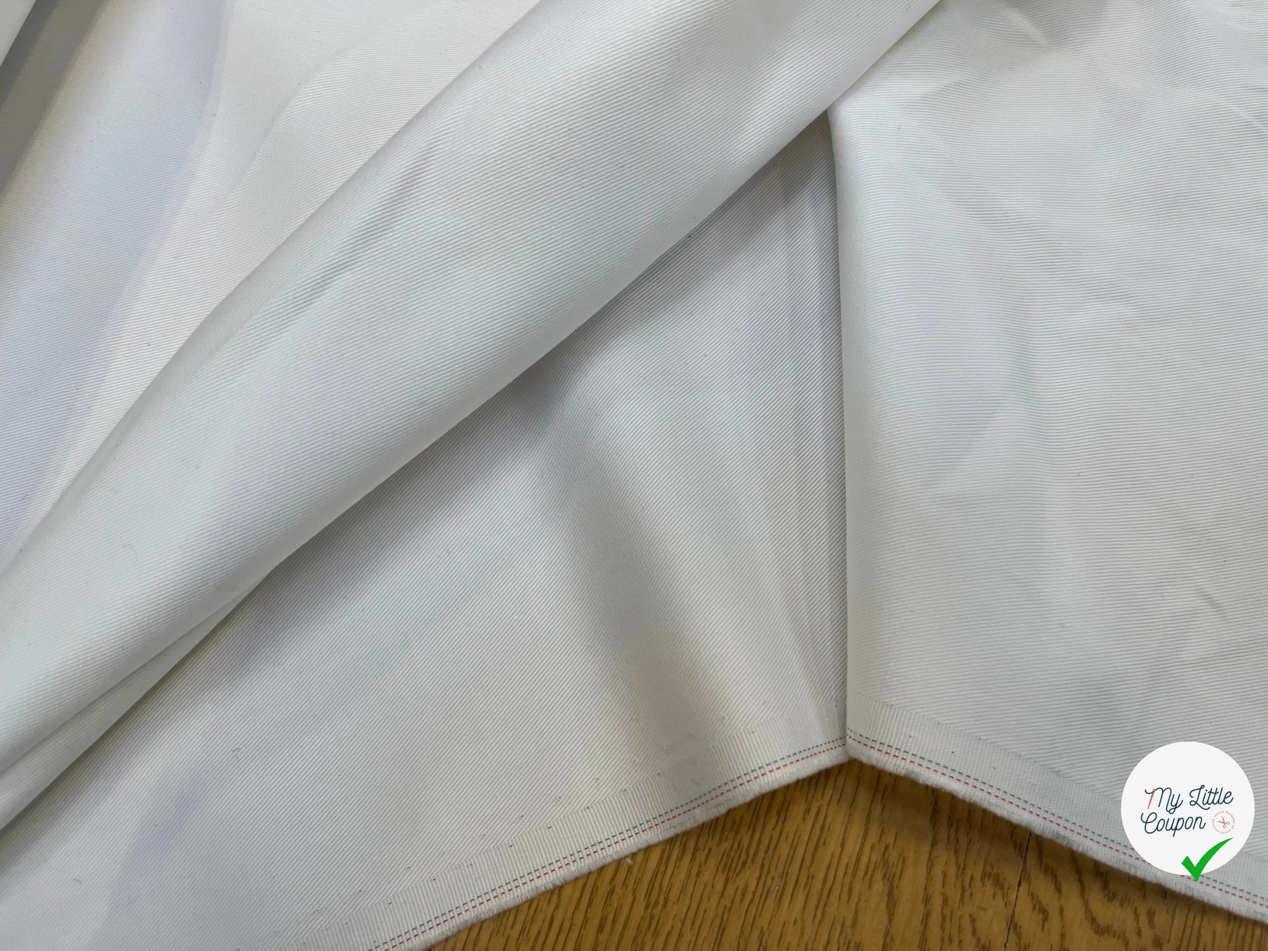 GABARDINE DE COTON STRIÉE BLANC - My Little Coupon