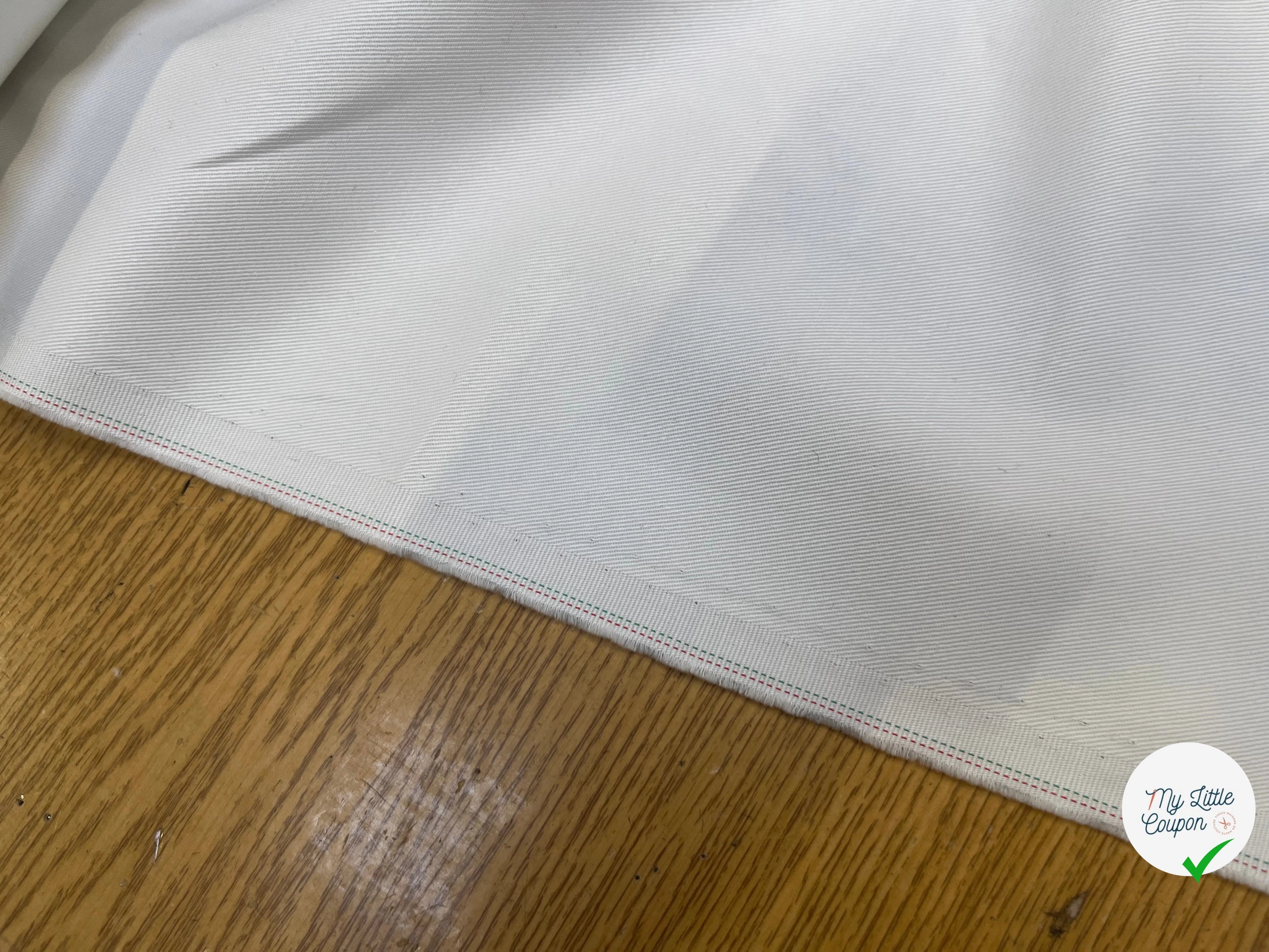 GABARDINE DE COTON STRIÉE BLANC - My Little Coupon