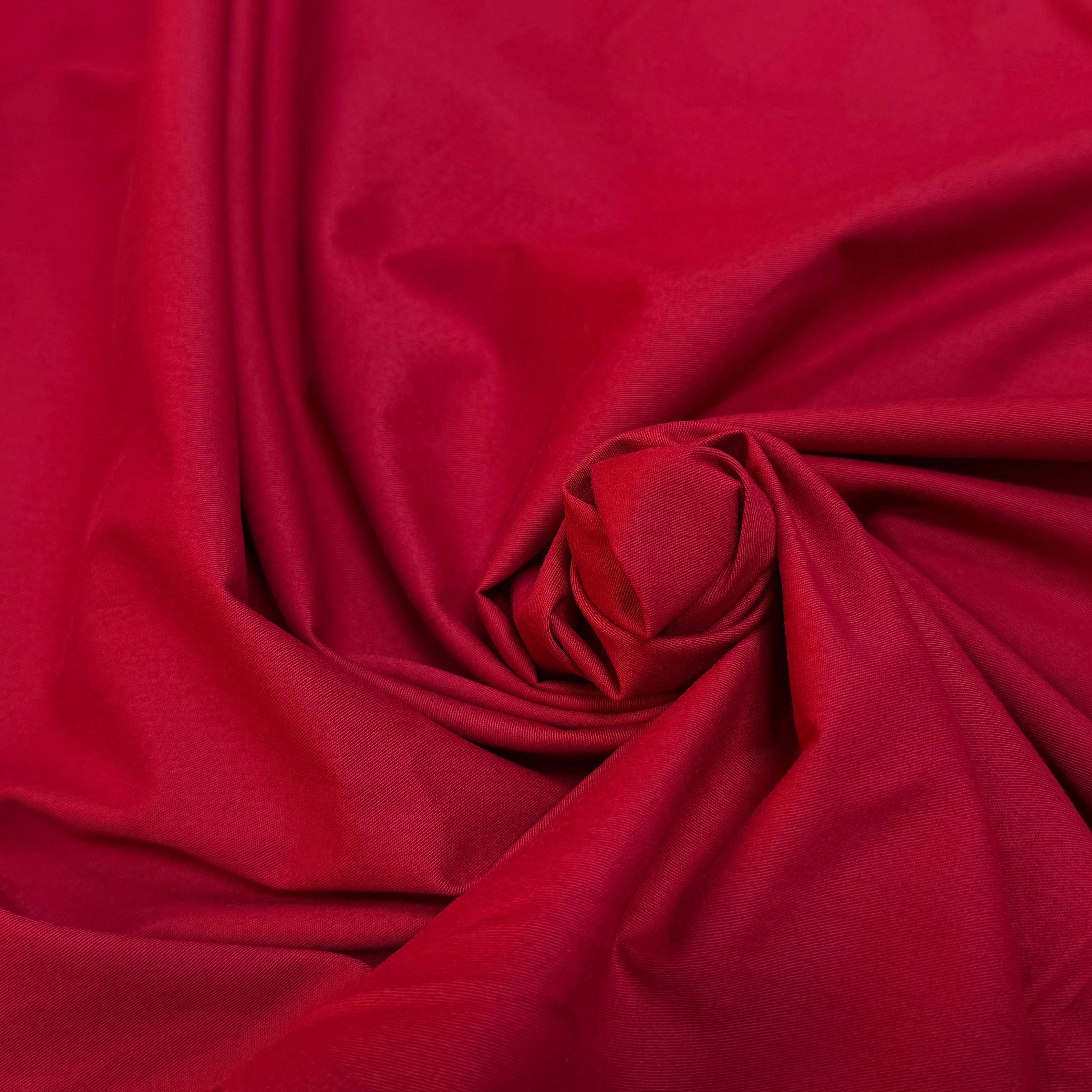 GABARDINE DE COTON SUBLIME LÉGÈREMENT GRATTÉE ROUGE - My Little Coupon