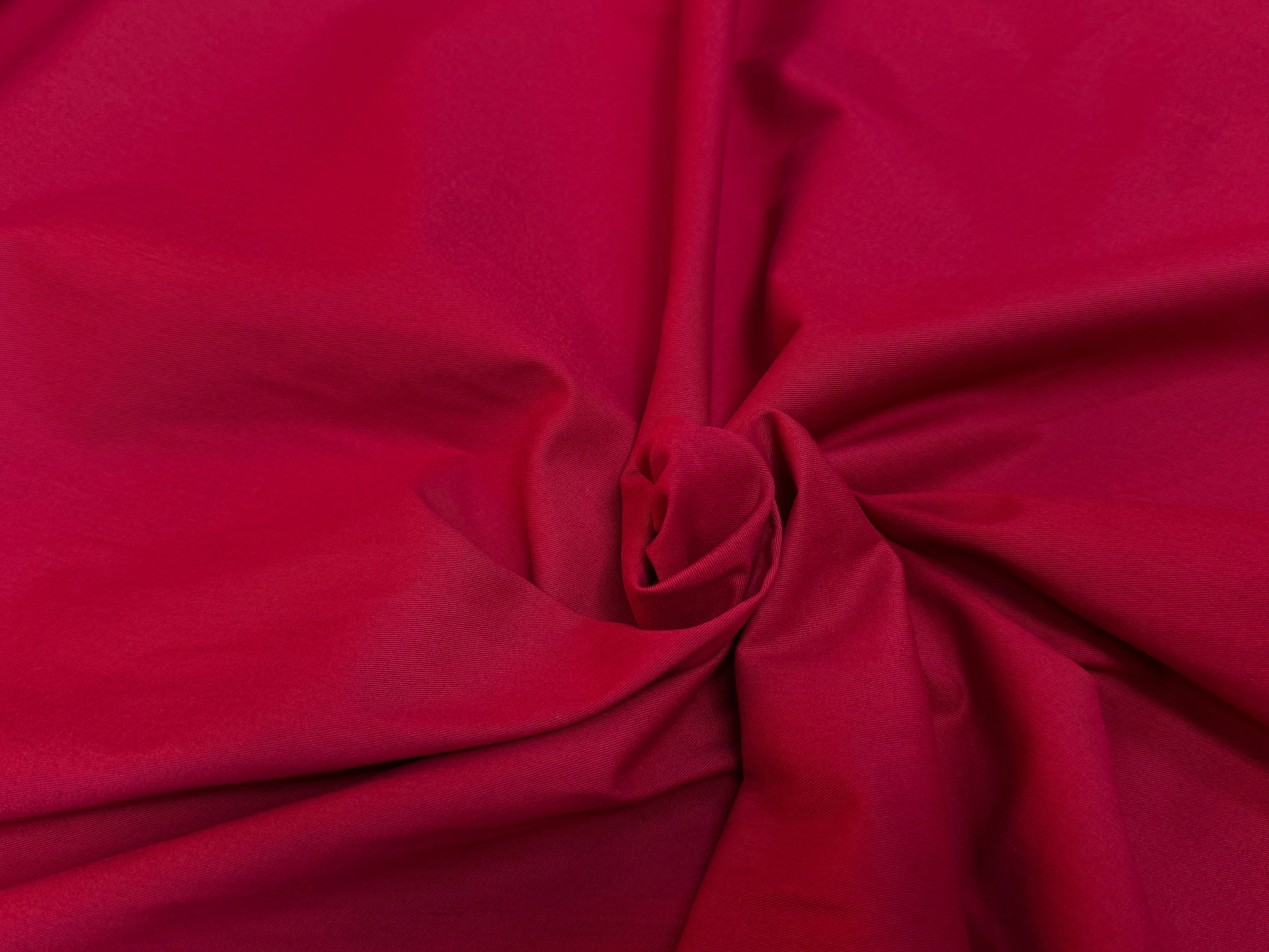 GABARDINE DE COTON SUBLIME LÉGÈREMENT GRATTÉE ROUGE - My Little Coupon