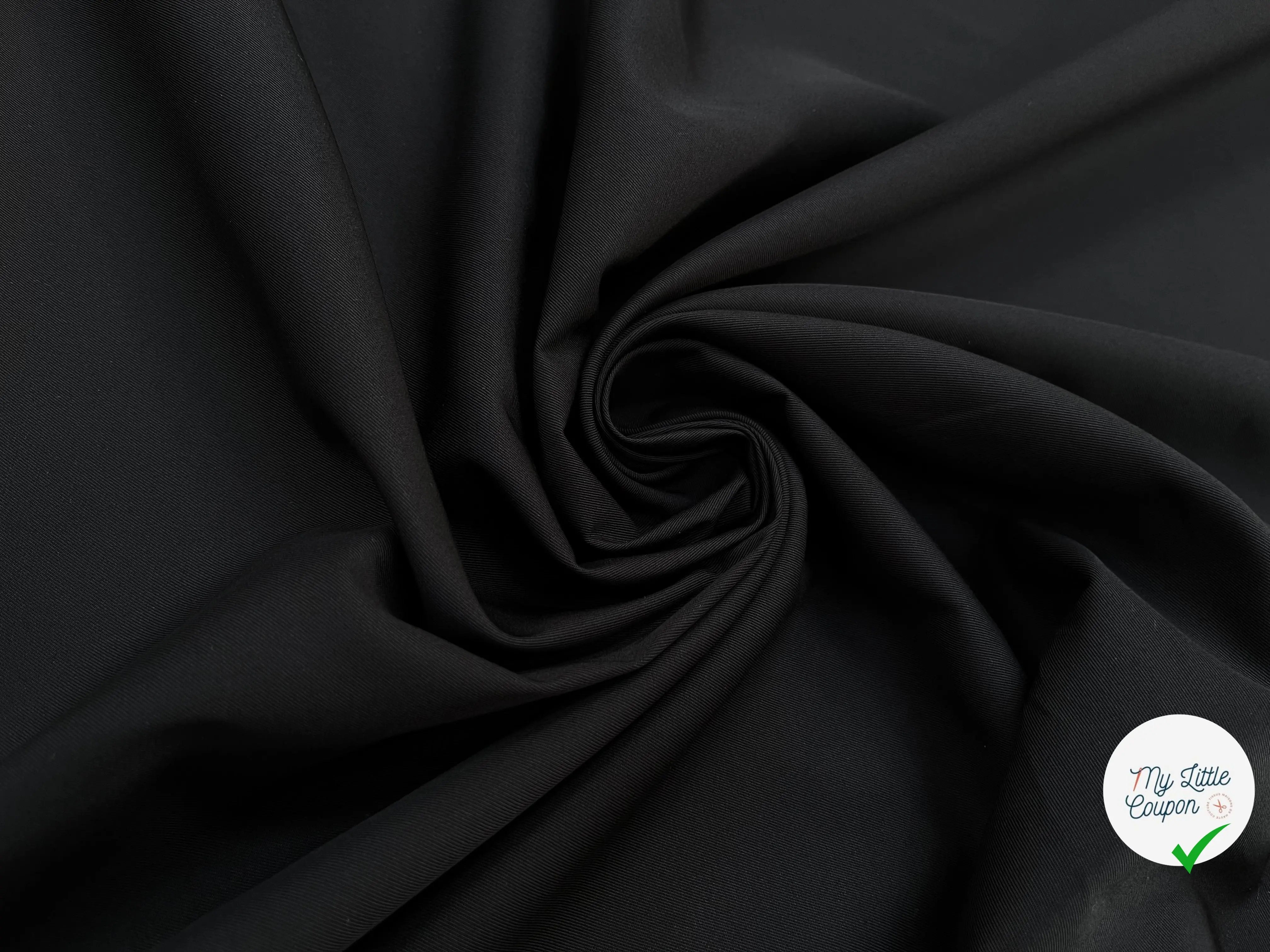 GABARDINE DE COTON SUBLIME NOIR - My Little Coupon