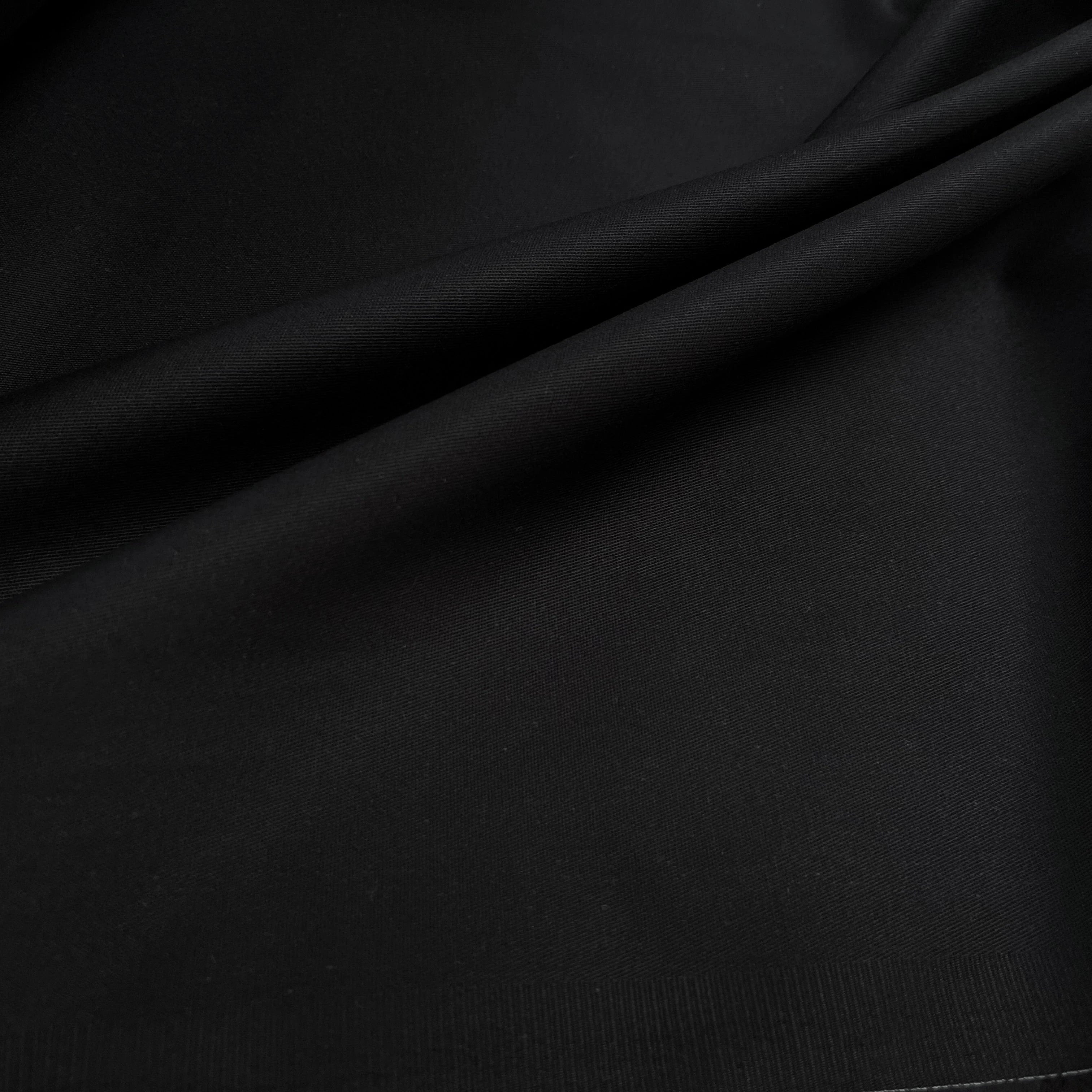 GABARDINE DE COTON UNI NOIR STRETCH - My Little Coupon