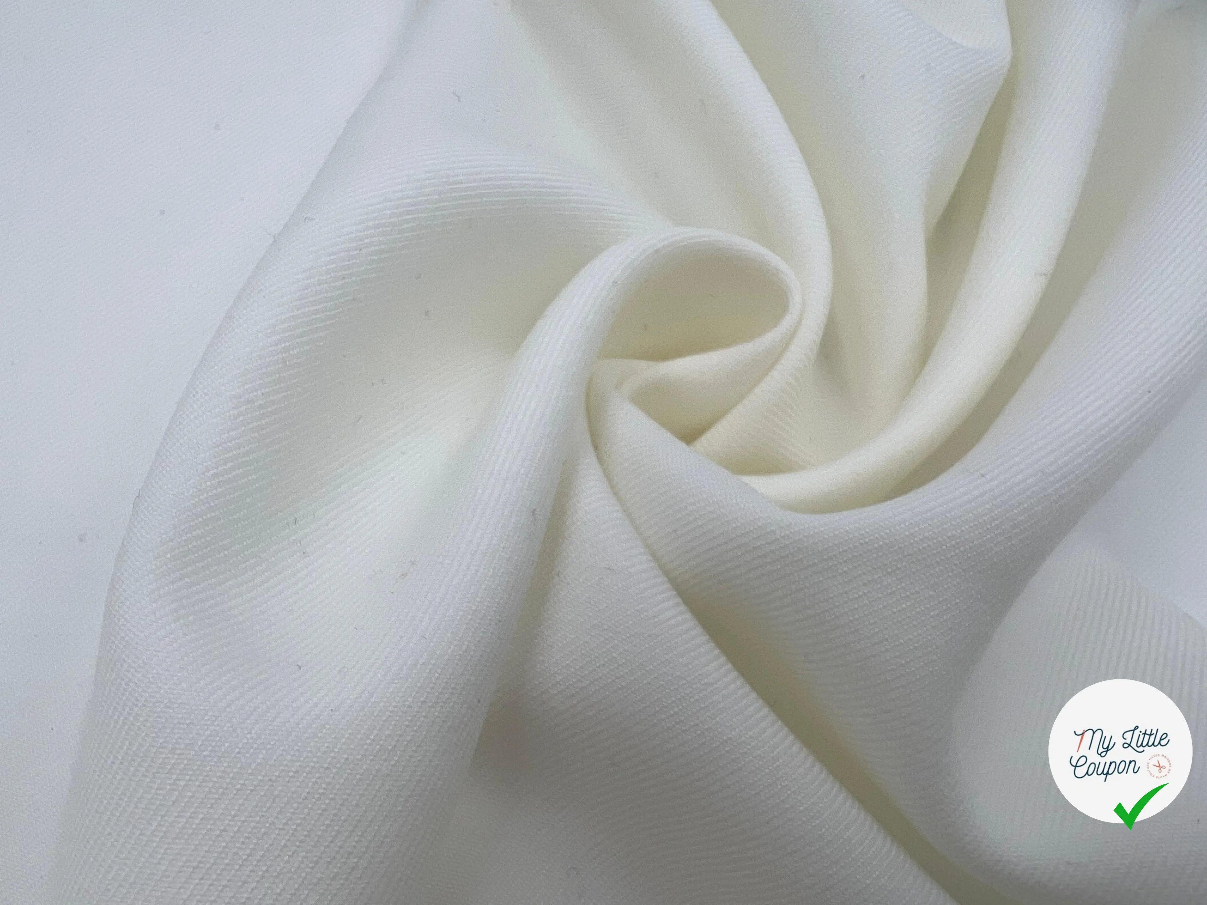 GABARDINE DE LAINE BLANC CASSÉ - My Little Coupon - tissu - coudre