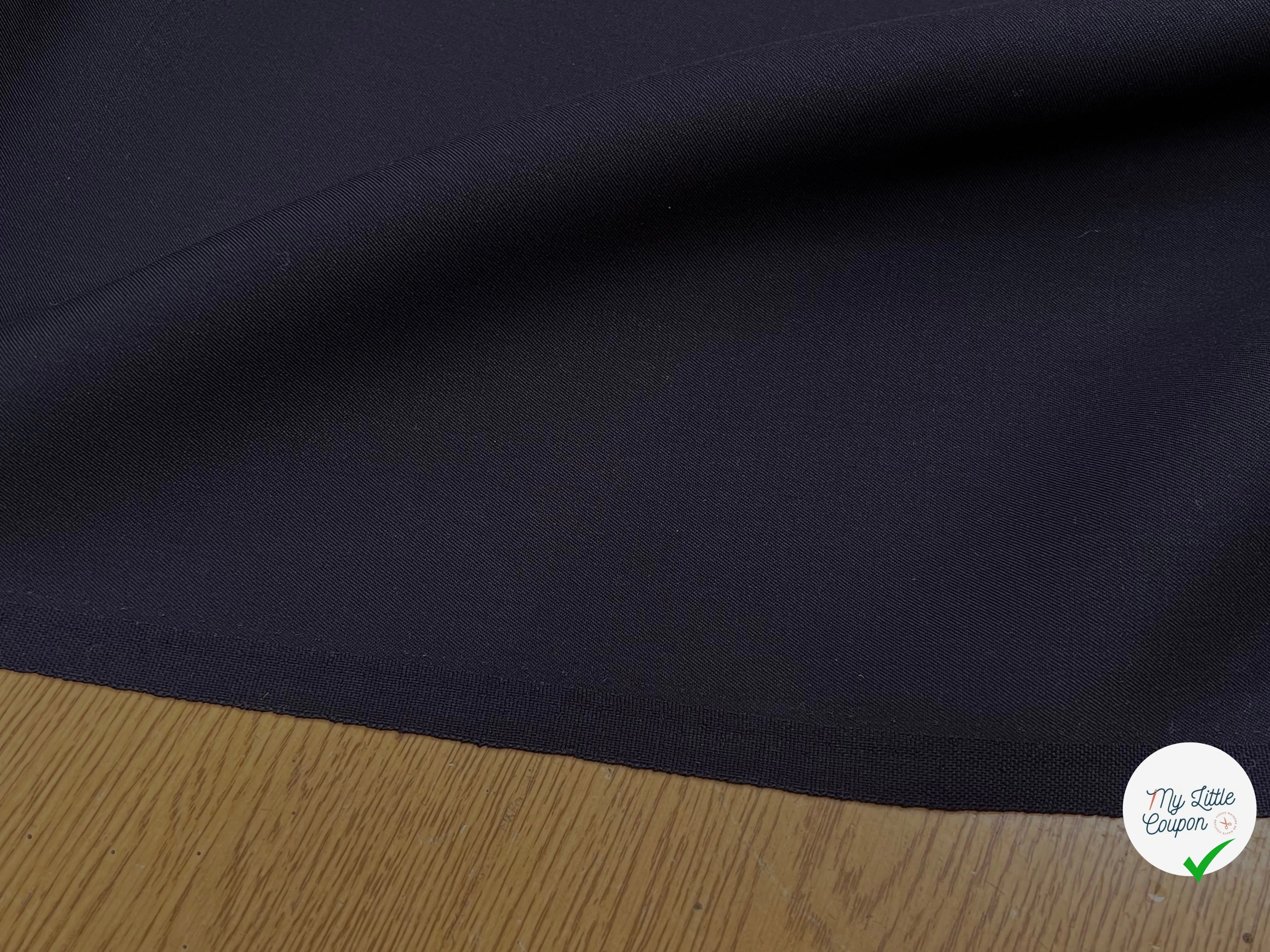 GABARDINE DE LAINE BLEU MIDNIGHT BELLE TENUE 100% LAINE - My Little Coupon