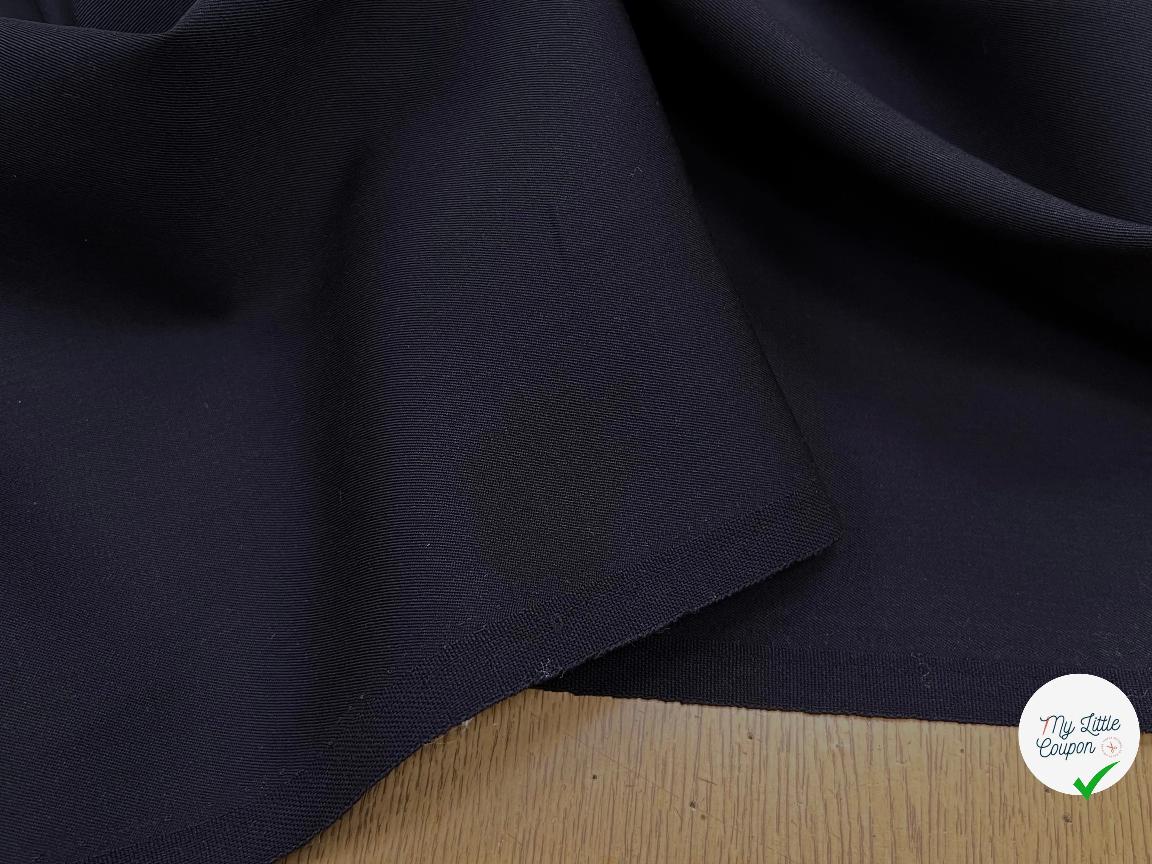 GABARDINE DE LAINE BLEU MIDNIGHT BELLE TENUE 100% LAINE - My Little Coupon