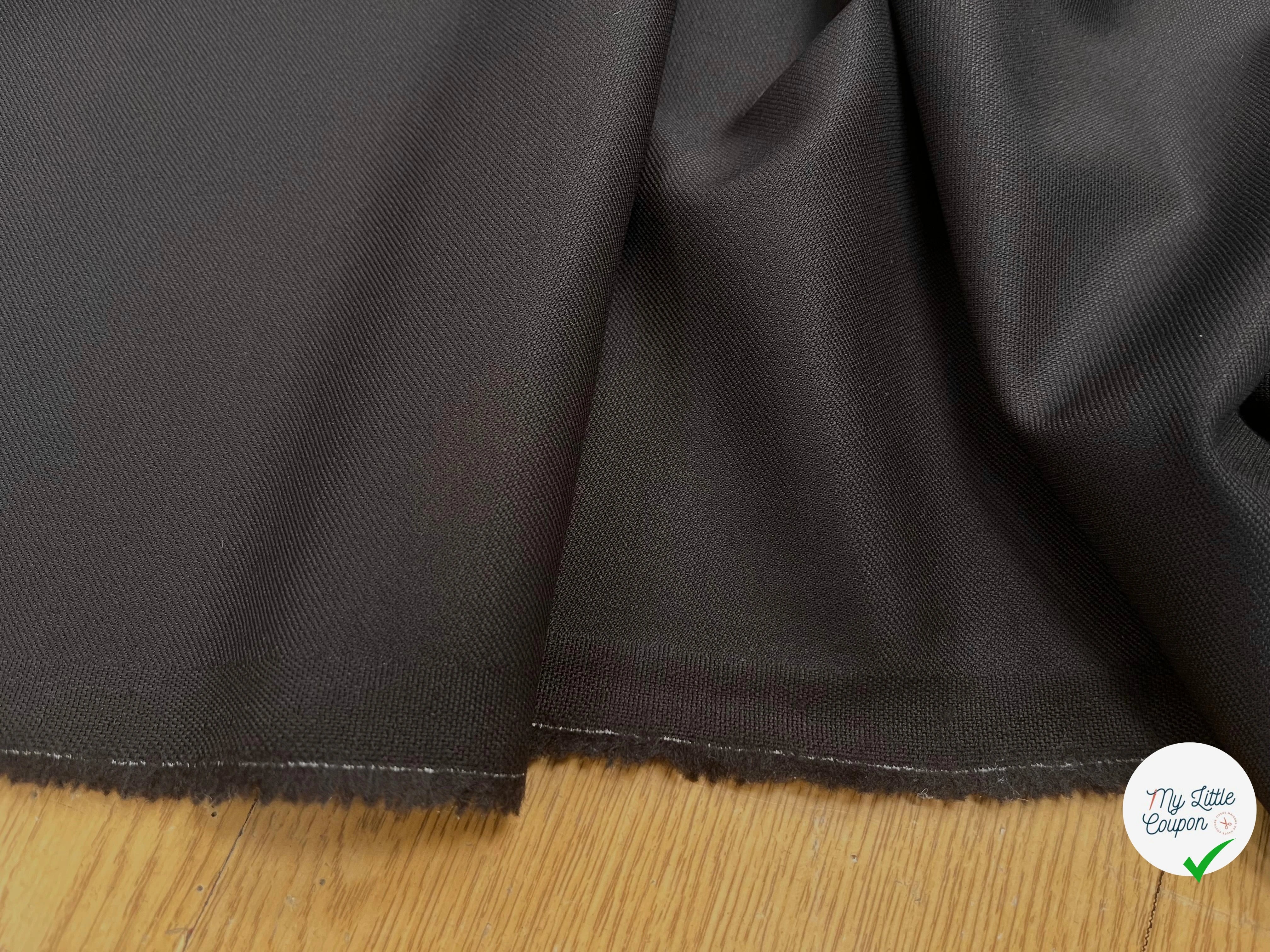 GABARDINE DE LAINE CHOCOLAT NOIR LOURDE ET SOUPLE - My Little Coupon