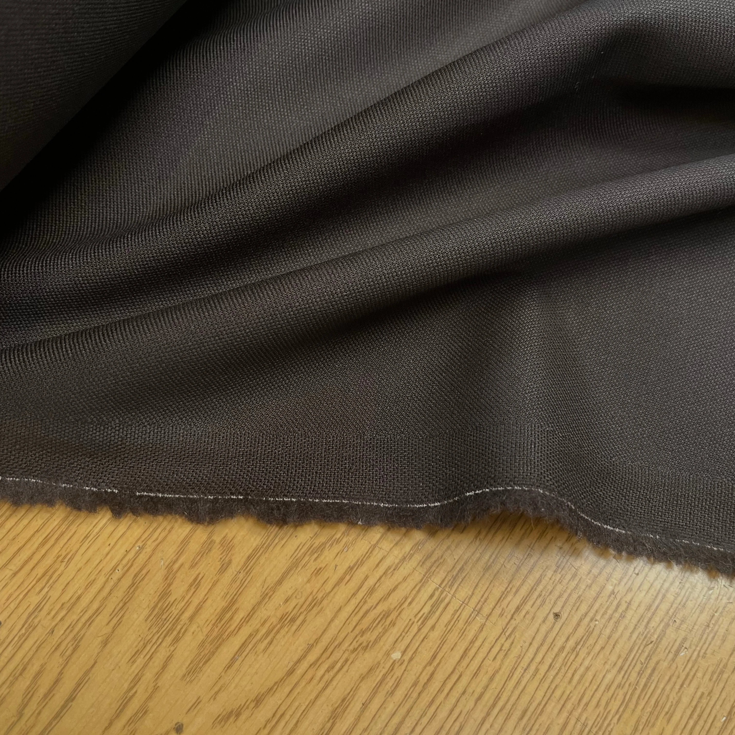 GABARDINE DE LAINE CHOCOLAT NOIR LOURDE ET SOUPLE - My Little Coupon