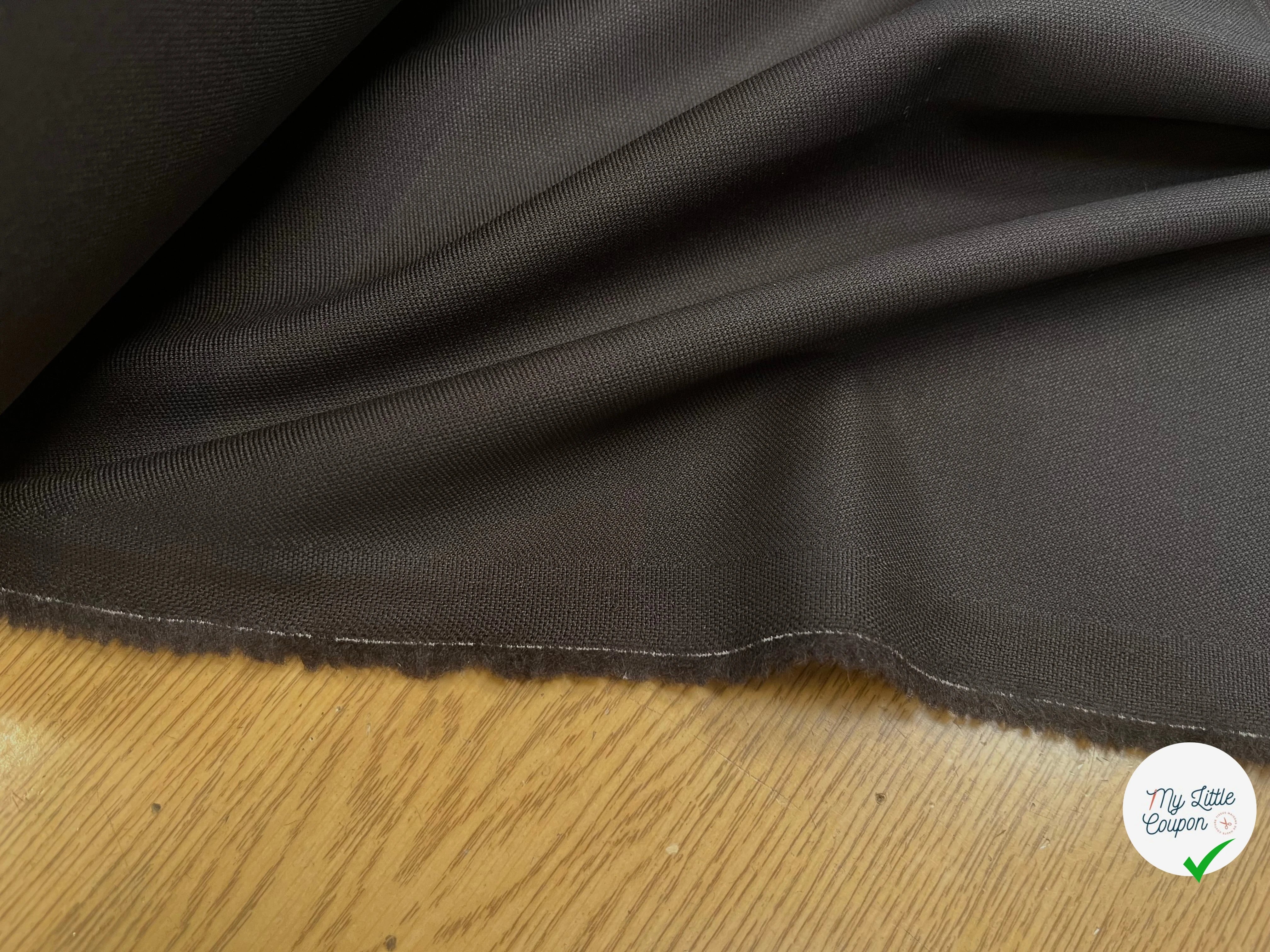 GABARDINE DE LAINE CHOCOLAT NOIR LOURDE ET SOUPLE - My Little Coupon