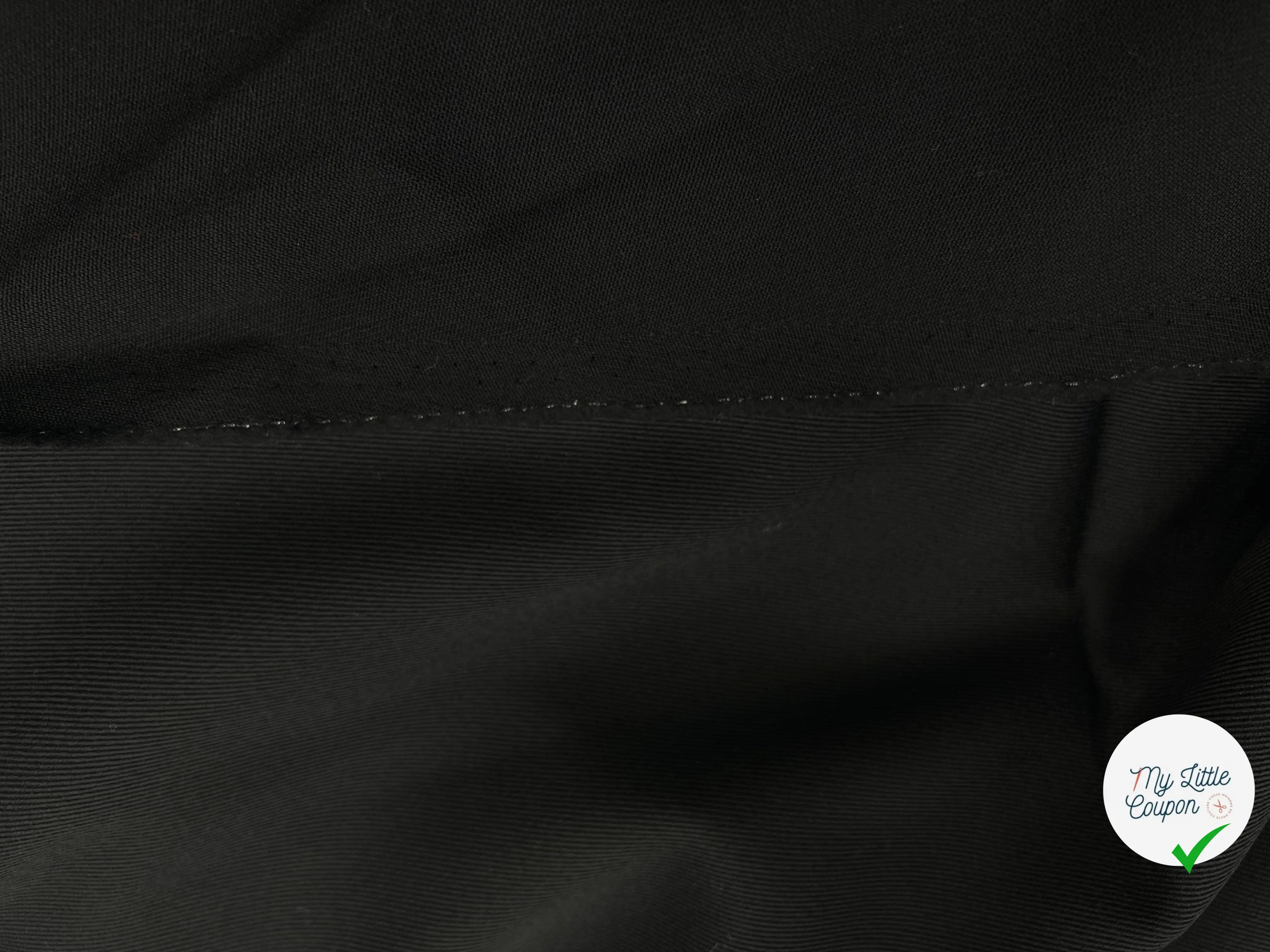 GABARDINE DE LAINE FAÇON DRILL NOIRE - coupon de tissu de 3 mètres - My Little Coupon - tissu - coudre
