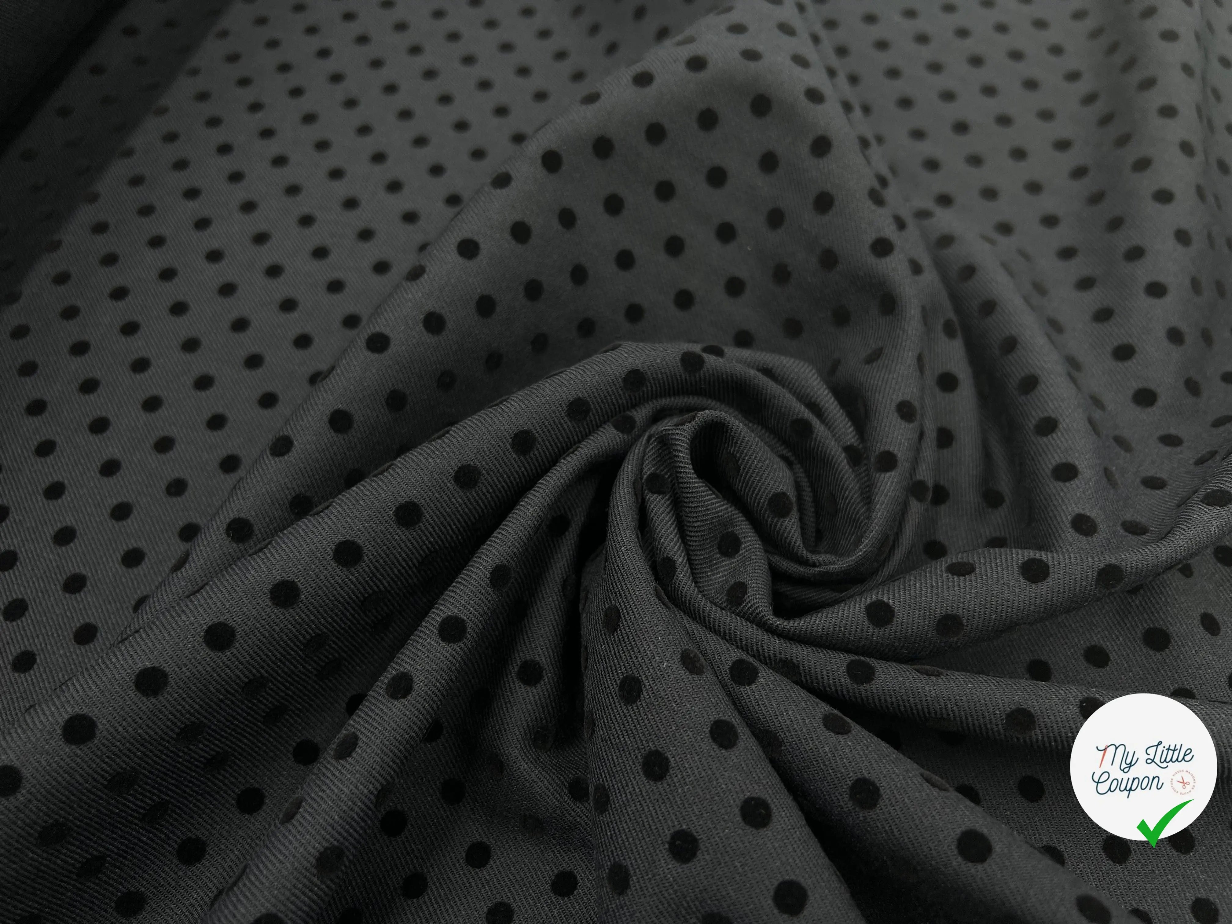 GABARDINE DE LAINE FLOCKÉE PETITS POIS - My Little Coupon - tissu - coudre