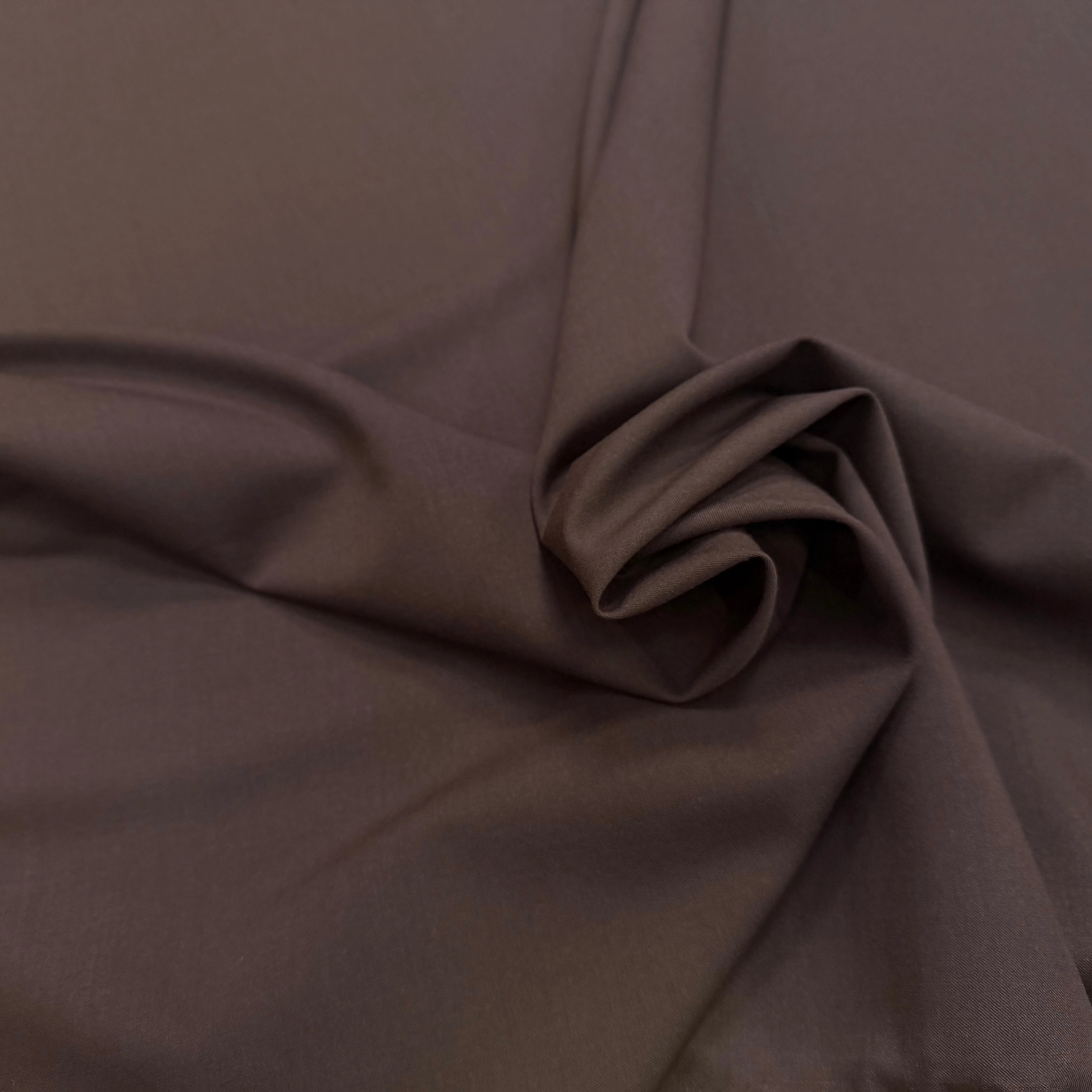 GABARDINE DE LAINE MARRON 5% ELASTHANNE - My Little Coupon