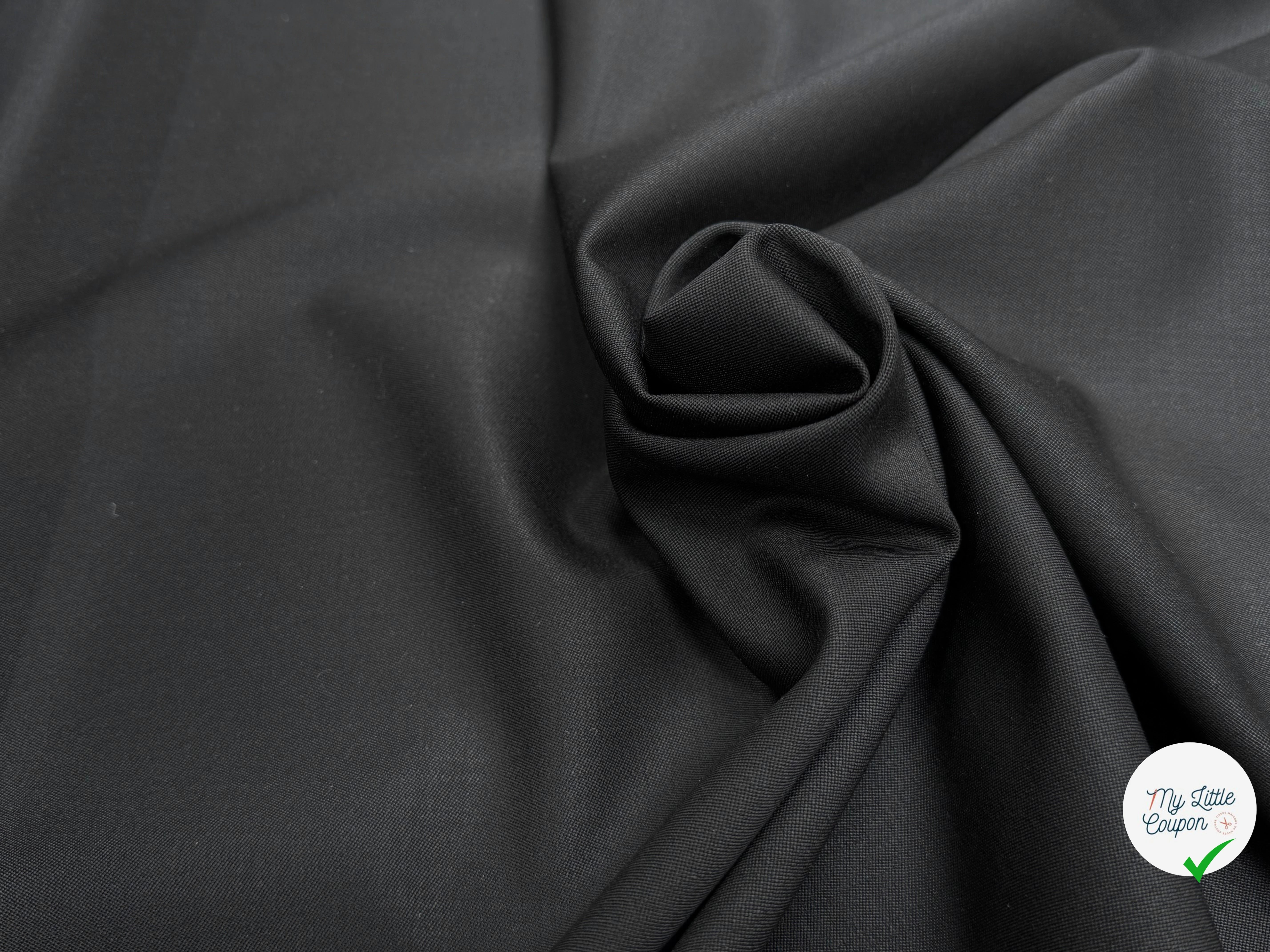 GABARDINE DE LAINE NOIR QUALITÉ COUTURE WOOL - My Little Coupon