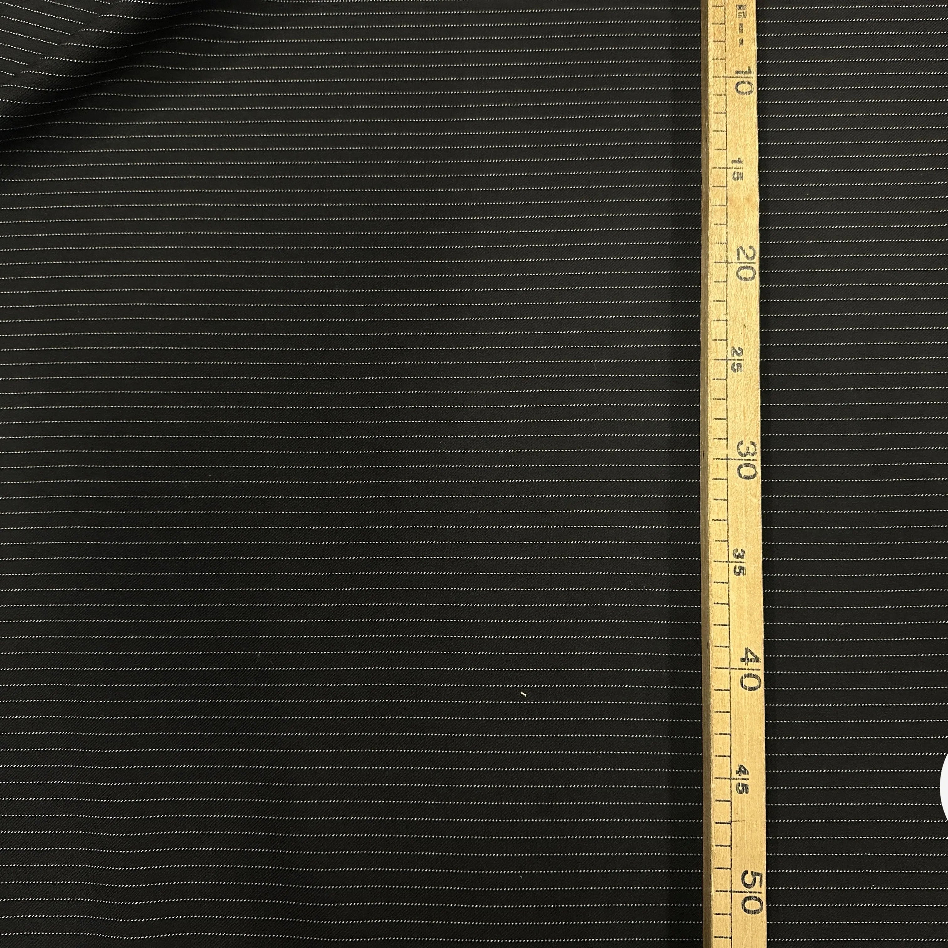 GABARDINE DE LAINE NOIRE PIN STRIPES WHITE MLC INTERN