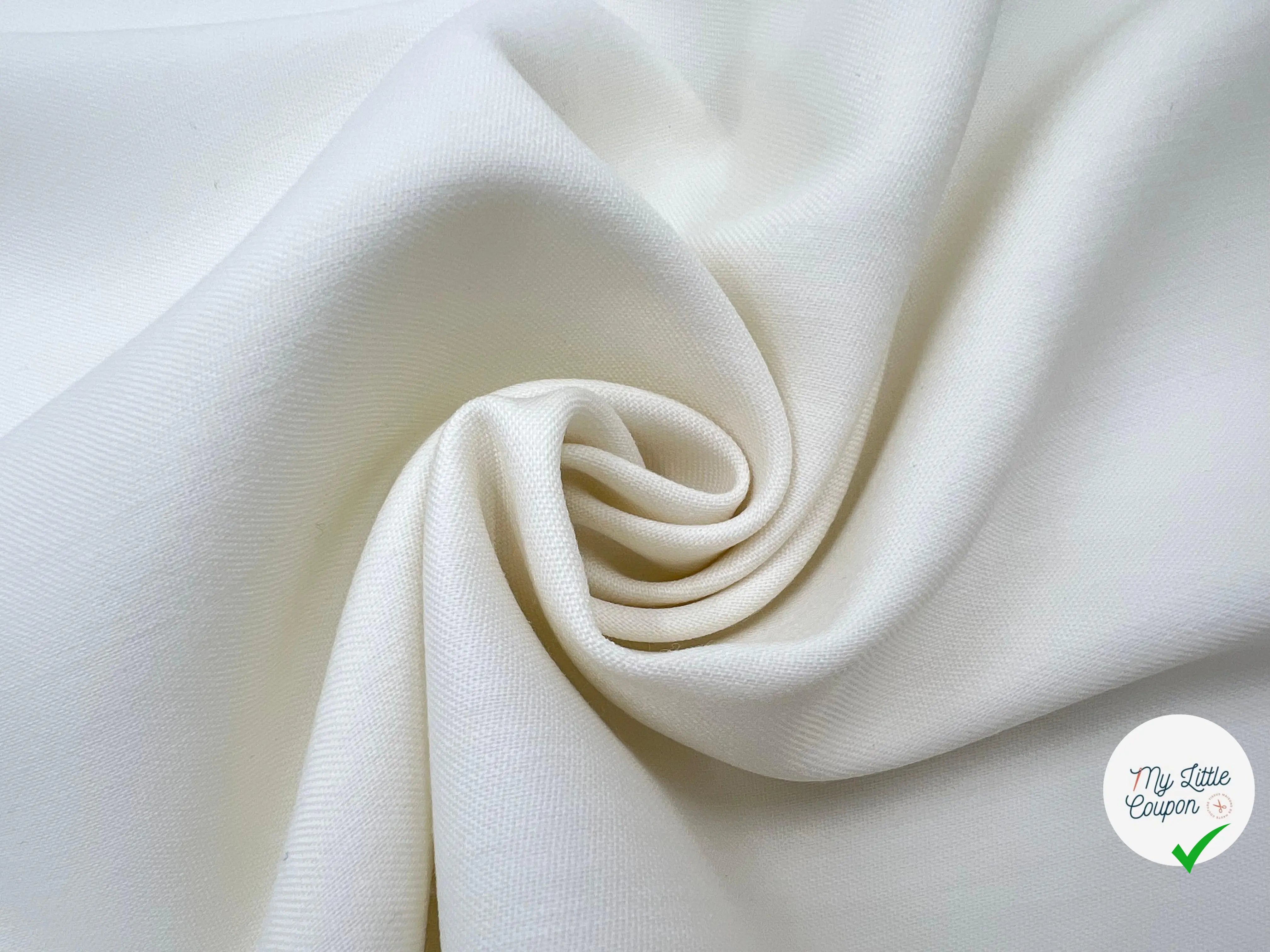 GABARDINE DE LAINE OFF WHITE - My Little Coupon - tissu - coudre
