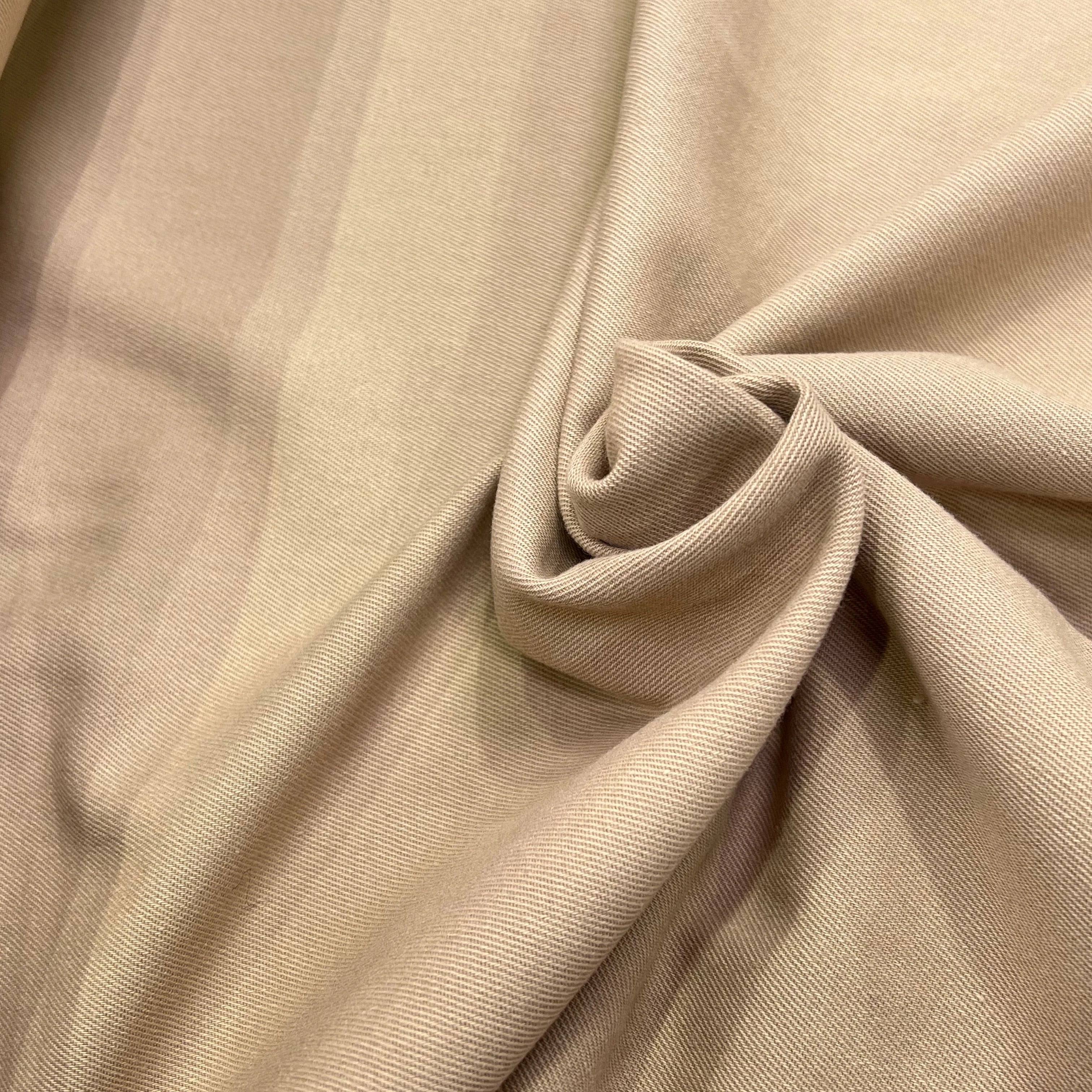 GABARDINE DE LAINE SOUPLE STRIÉE BEIGE MARRONÉ 98% LAINE - My Little Coupon
