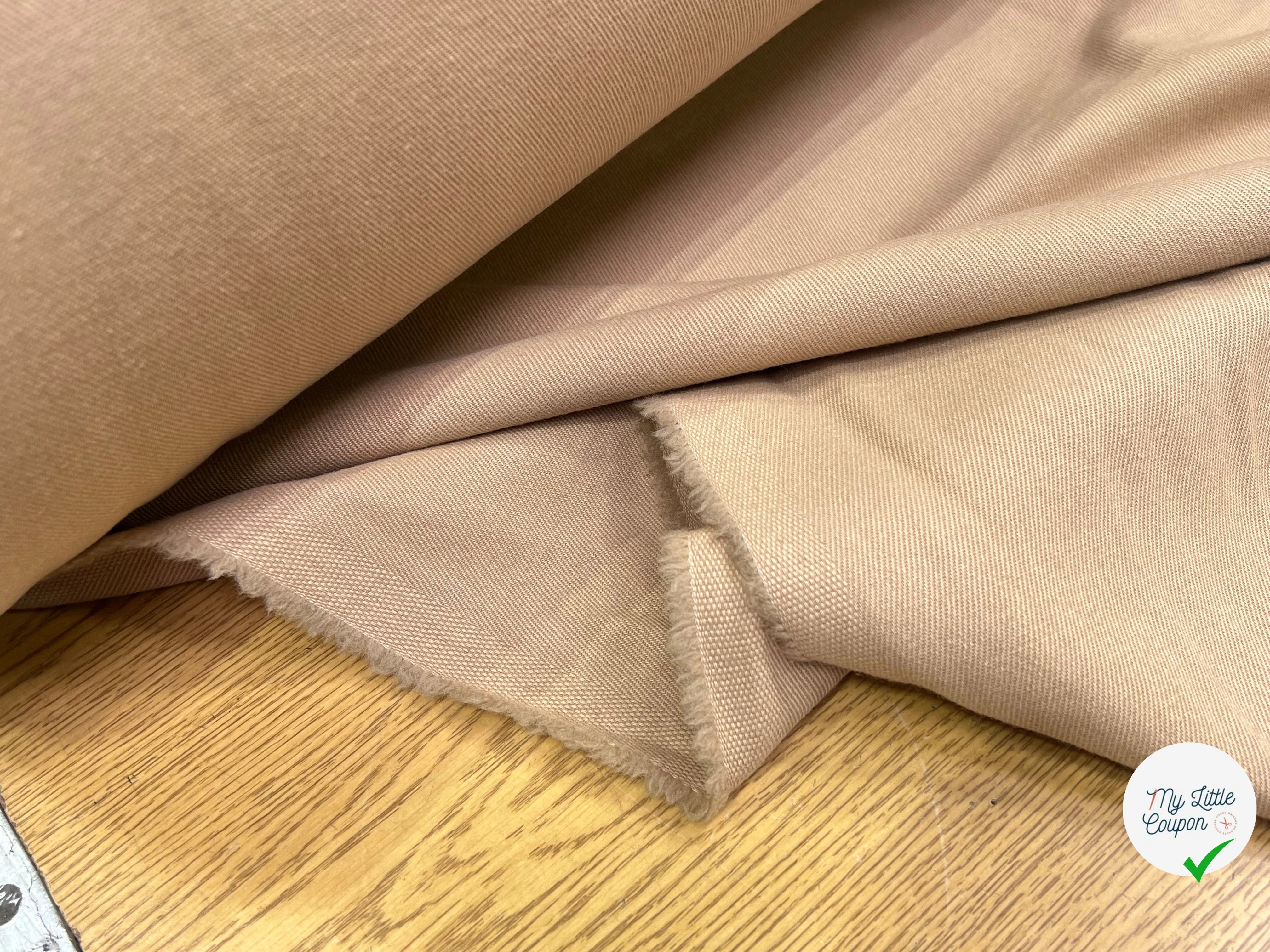 GABARDINE DE LAINE SOUPLE STRIÉE BEIGE MARRONÉ 98% LAINE - My Little Coupon