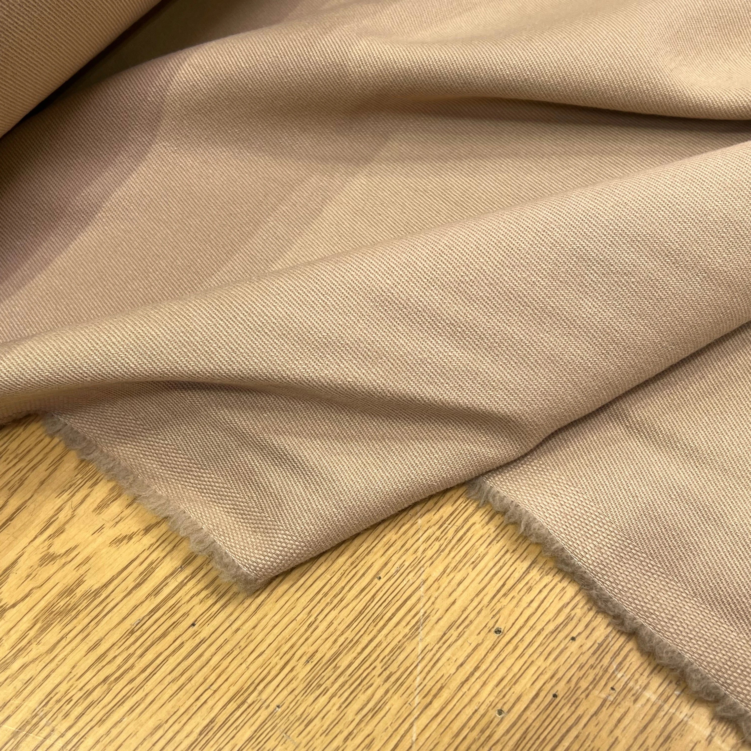 GABARDINE DE LAINE SOUPLE STRIÉE BEIGE MARRONÉ 98% LAINE - My Little Coupon