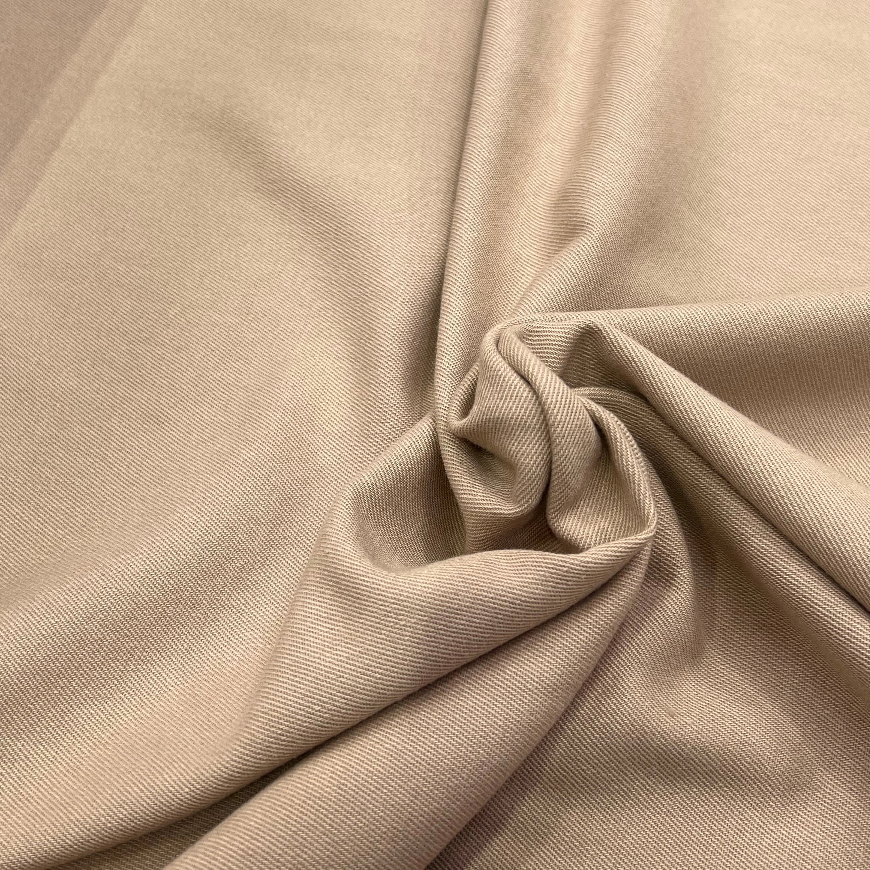 GABARDINE DE LAINE SOUPLE STRIÉE BEIGE MARRONÉ 98% LAINE - My Little Coupon