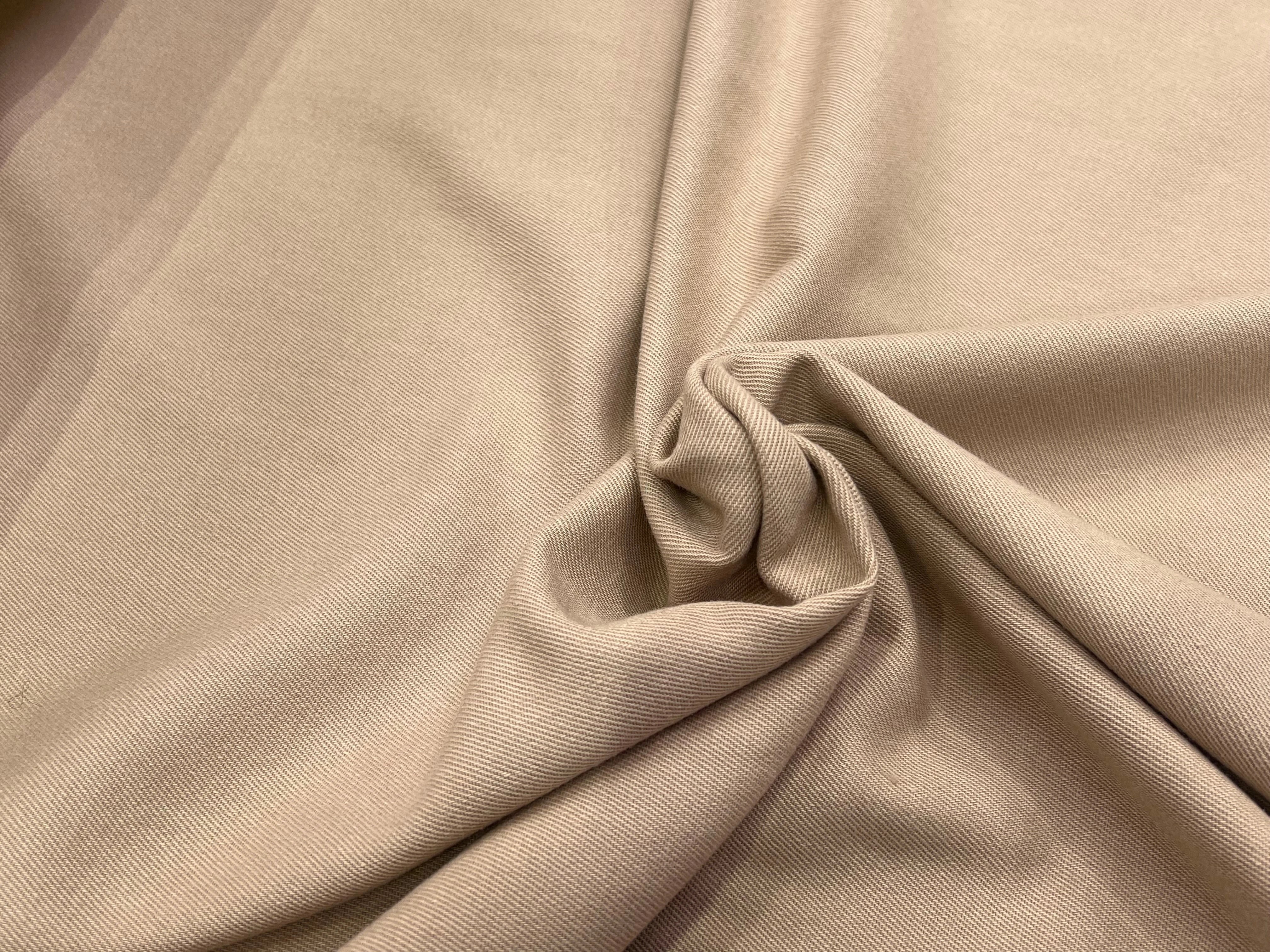 GABARDINE DE LAINE SOUPLE STRIÉE BEIGE MARRONÉ 98% LAINE - My Little Coupon