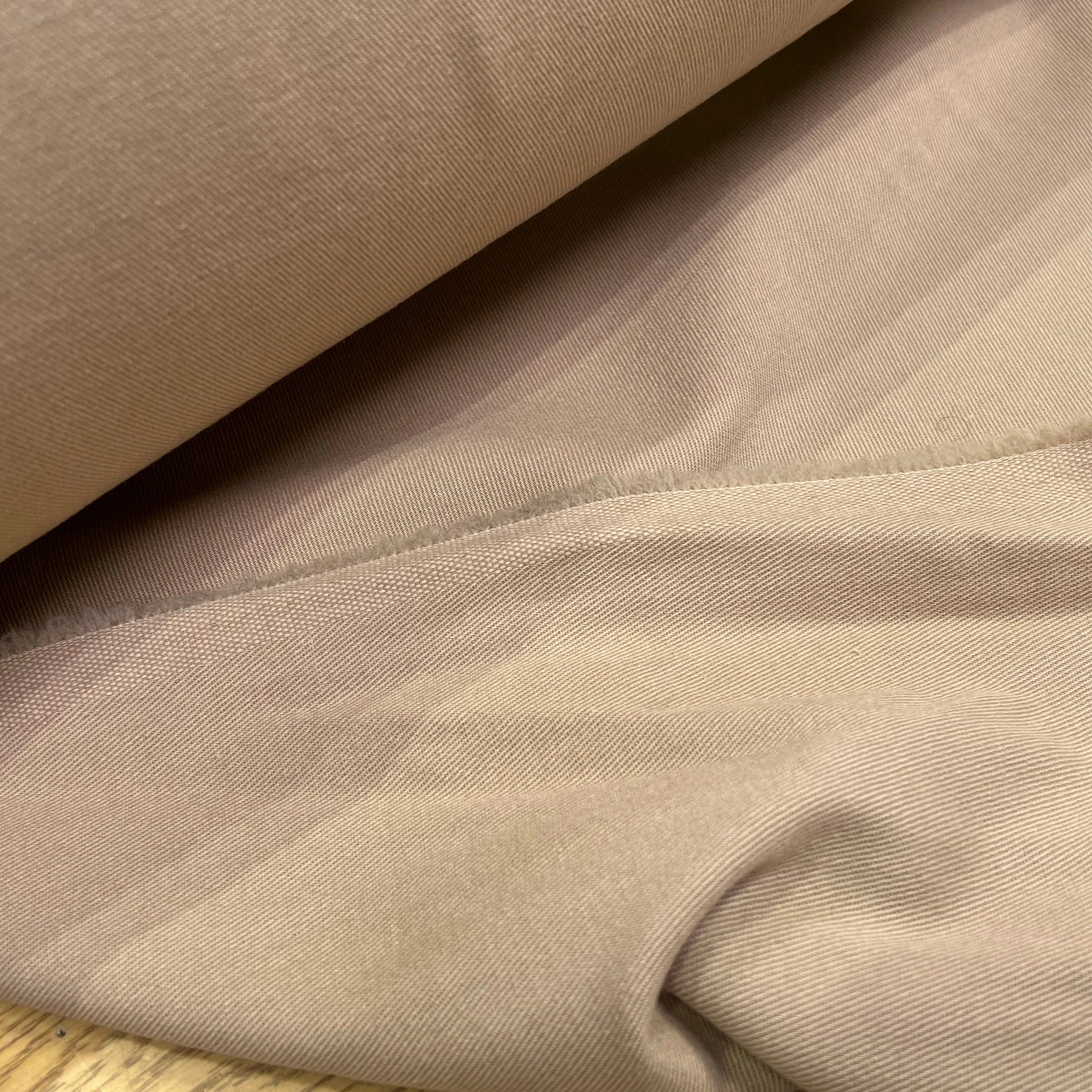 GABARDINE DE LAINE SOUPLE STRIÉE BEIGE MARRONÉ 98% LAINE - My Little Coupon