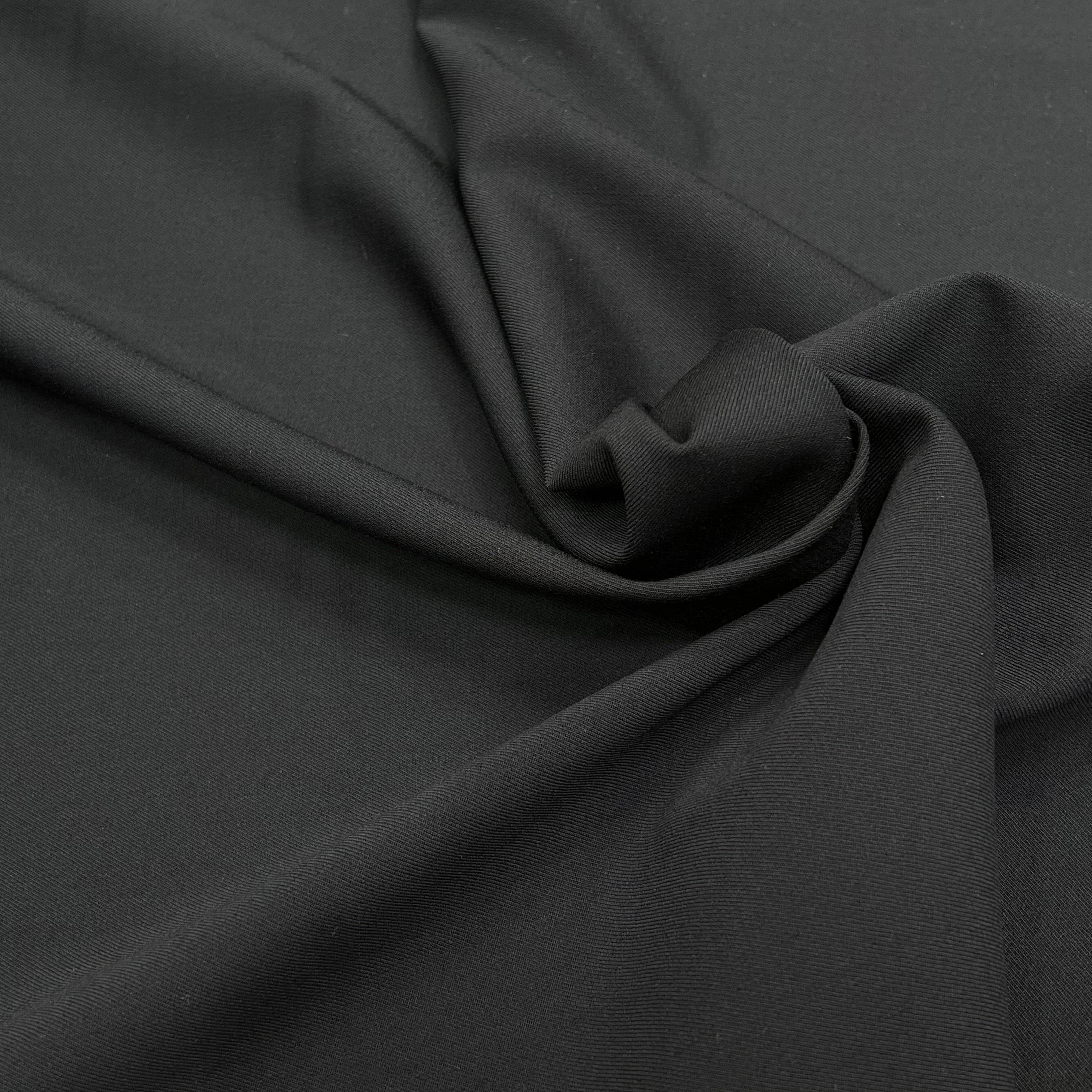 GABARDINE DE LAINE STRETCH BELLE TENUE NOIR 100% LAINE - My Little Coupon