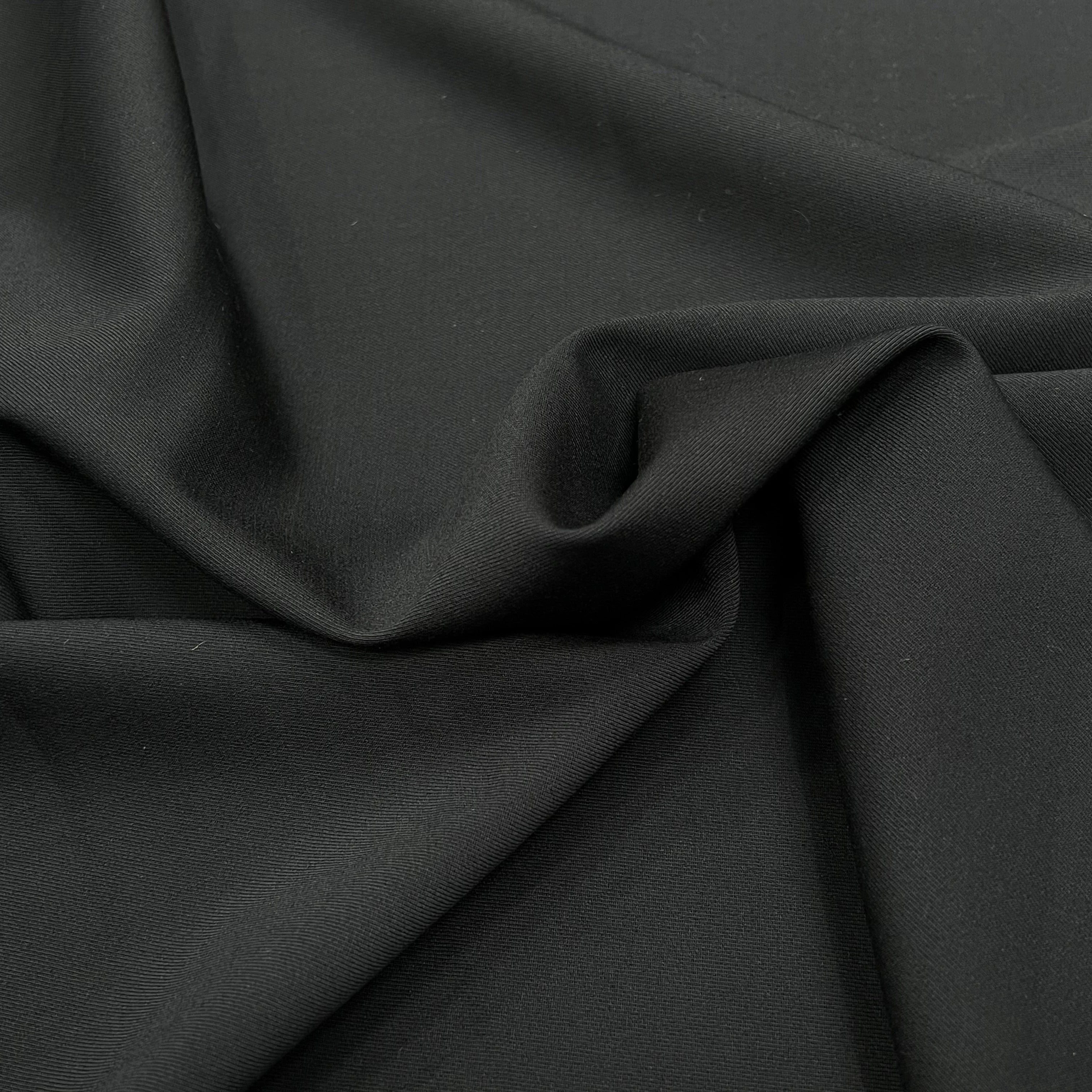 GABARDINE DE LAINE STRETCH BELLE TENUE NOIR 100% LAINE - My Little Coupon