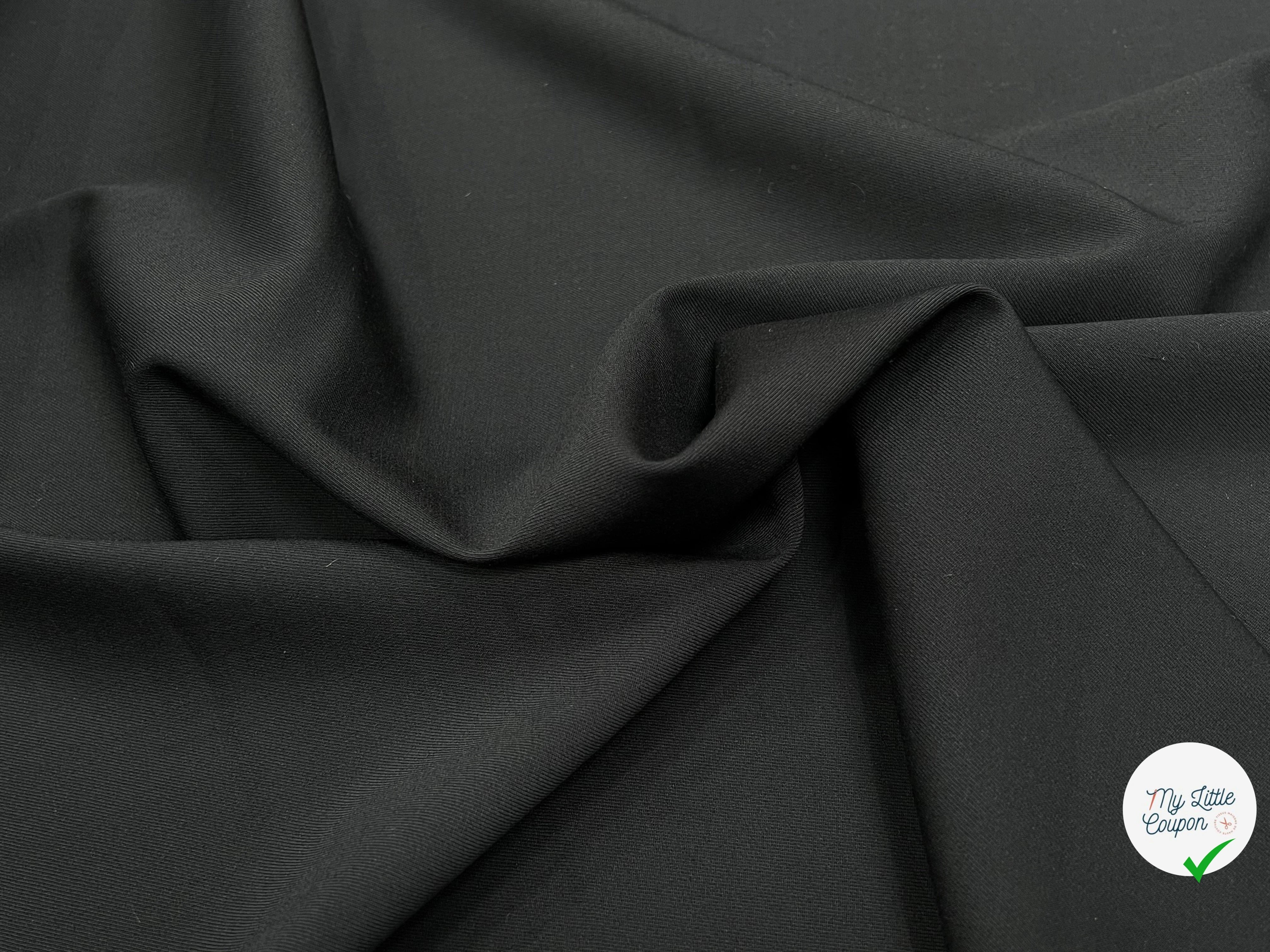 GABARDINE DE LAINE STRETCH BELLE TENUE NOIR 100% LAINE - My Little Coupon