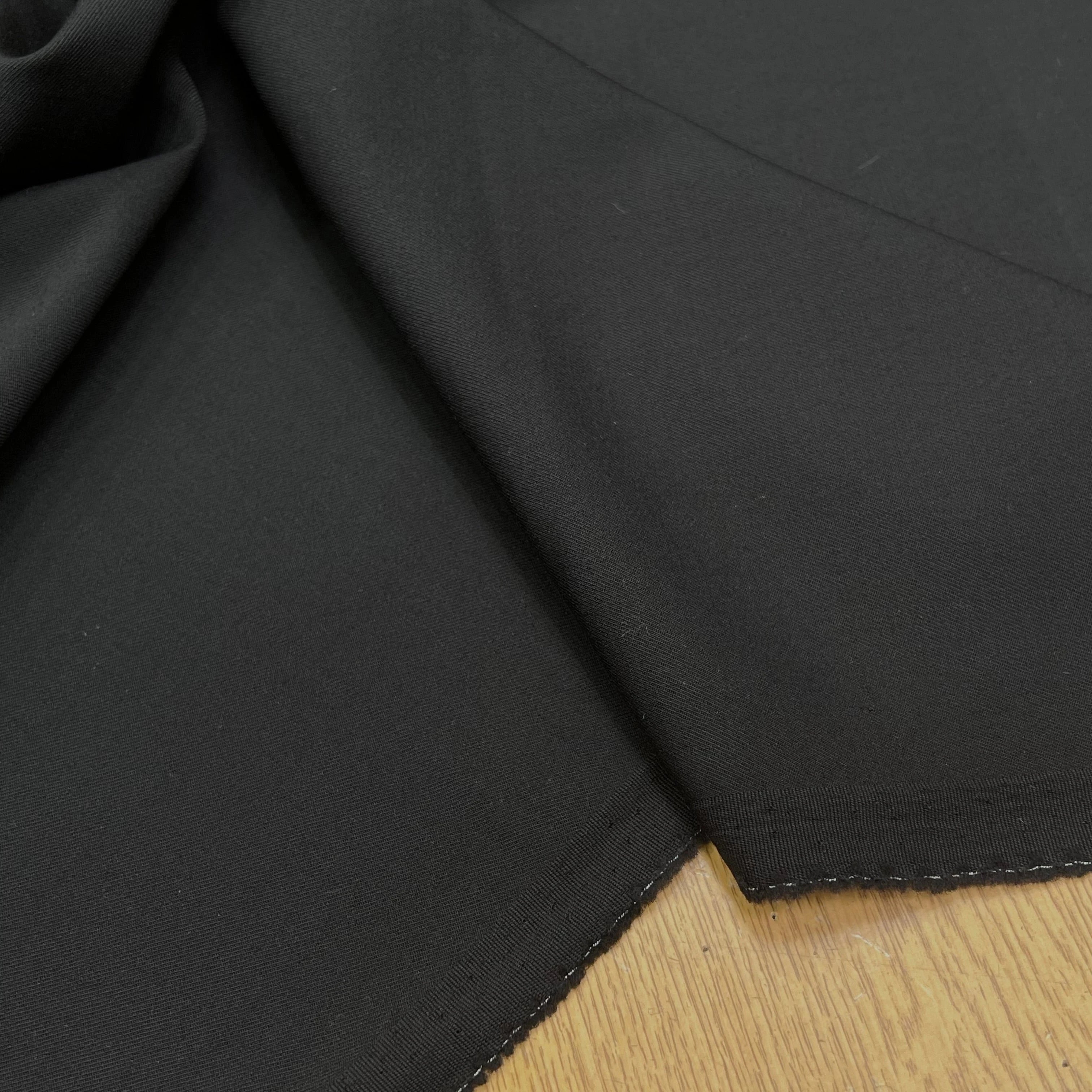 GABARDINE DE LAINE STRETCH BELLE TENUE NOIR 100% LAINE - My Little Coupon