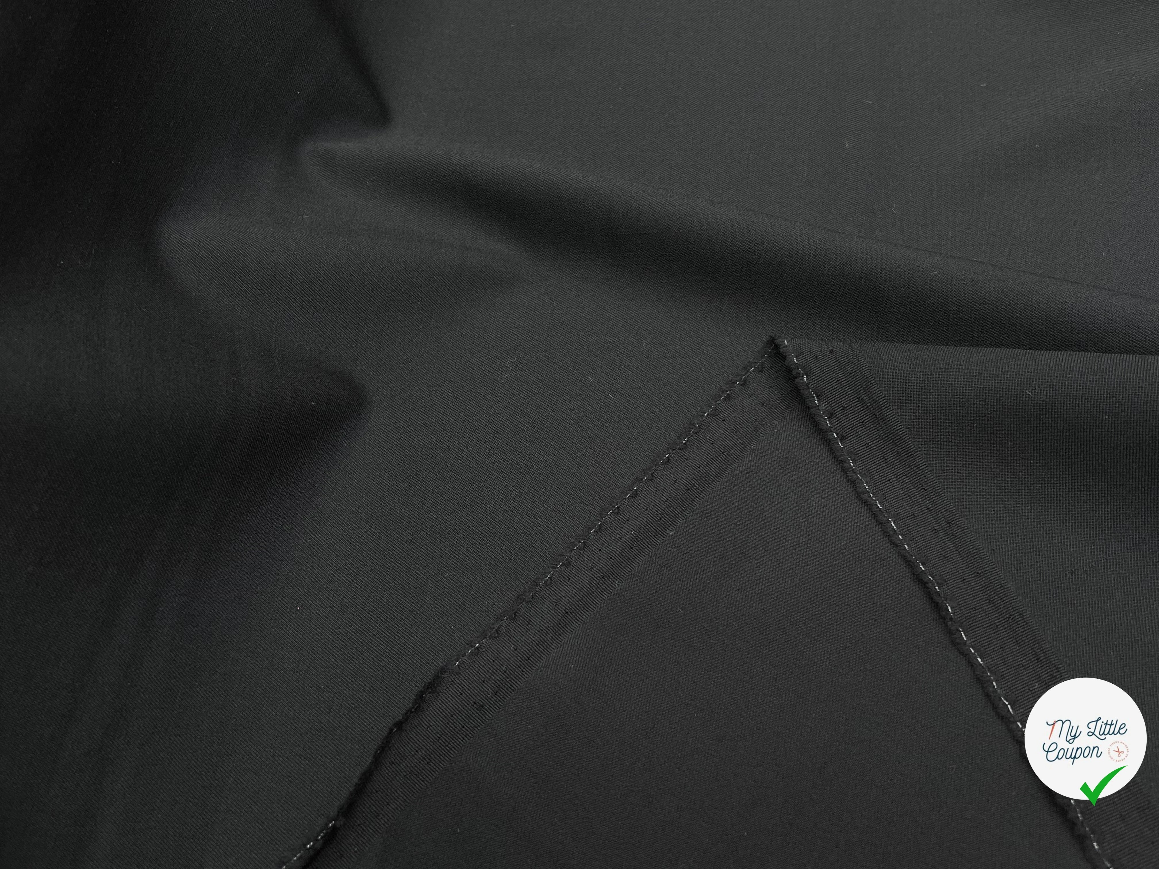 GABARDINE DE LAINE STRETCH BELLE TENUE NOIR 100% LAINE - My Little Coupon