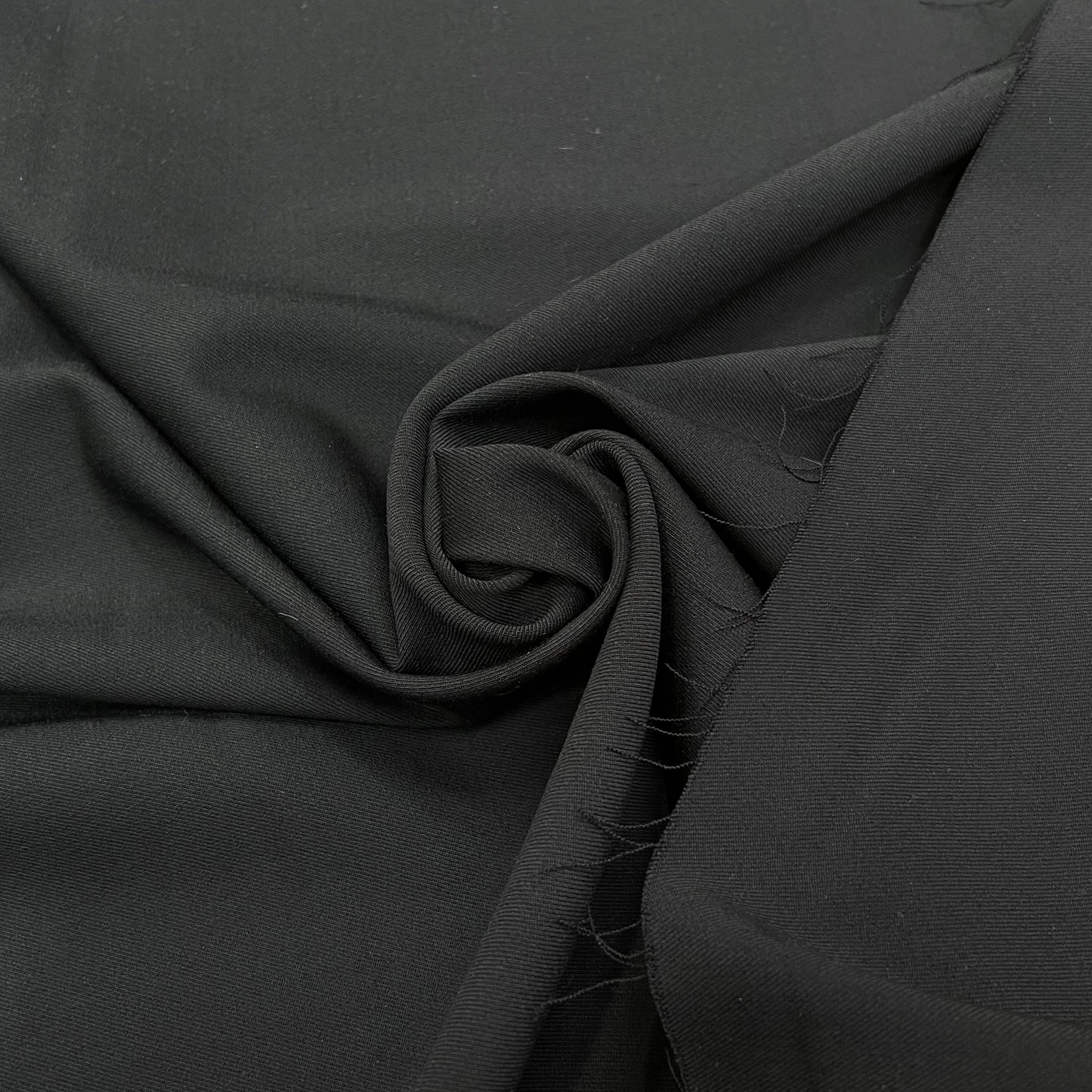 GABARDINE DE LAINE STRETCH BELLE TENUE NOIR 100% LAINE - My Little Coupon