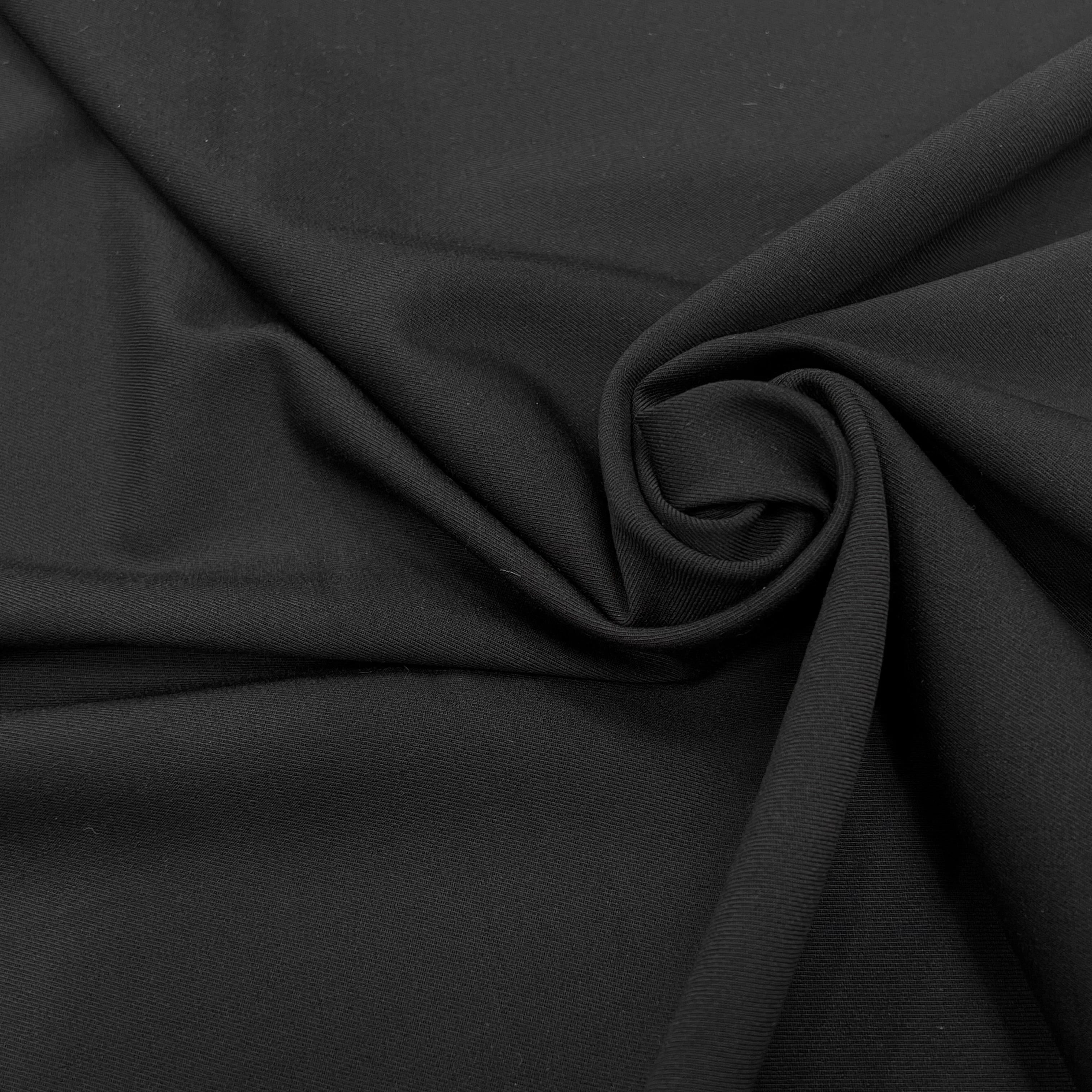 GABARDINE DE LAINE STRETCH BELLE TENUE NOIR 100% LAINE - My Little Coupon