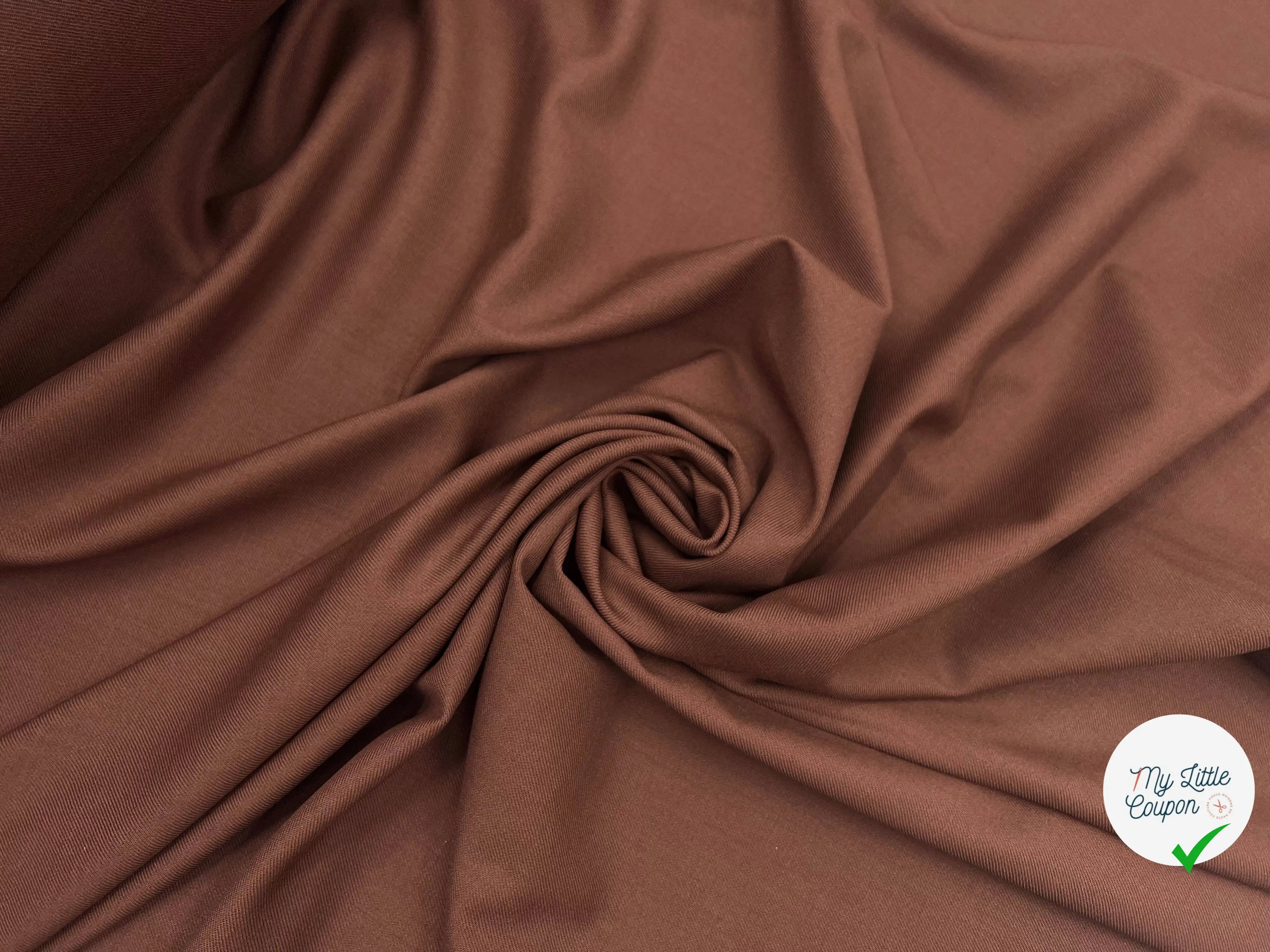 GABARDINE DE LAINE STRETCH CHOCOLAT - My Little Coupon