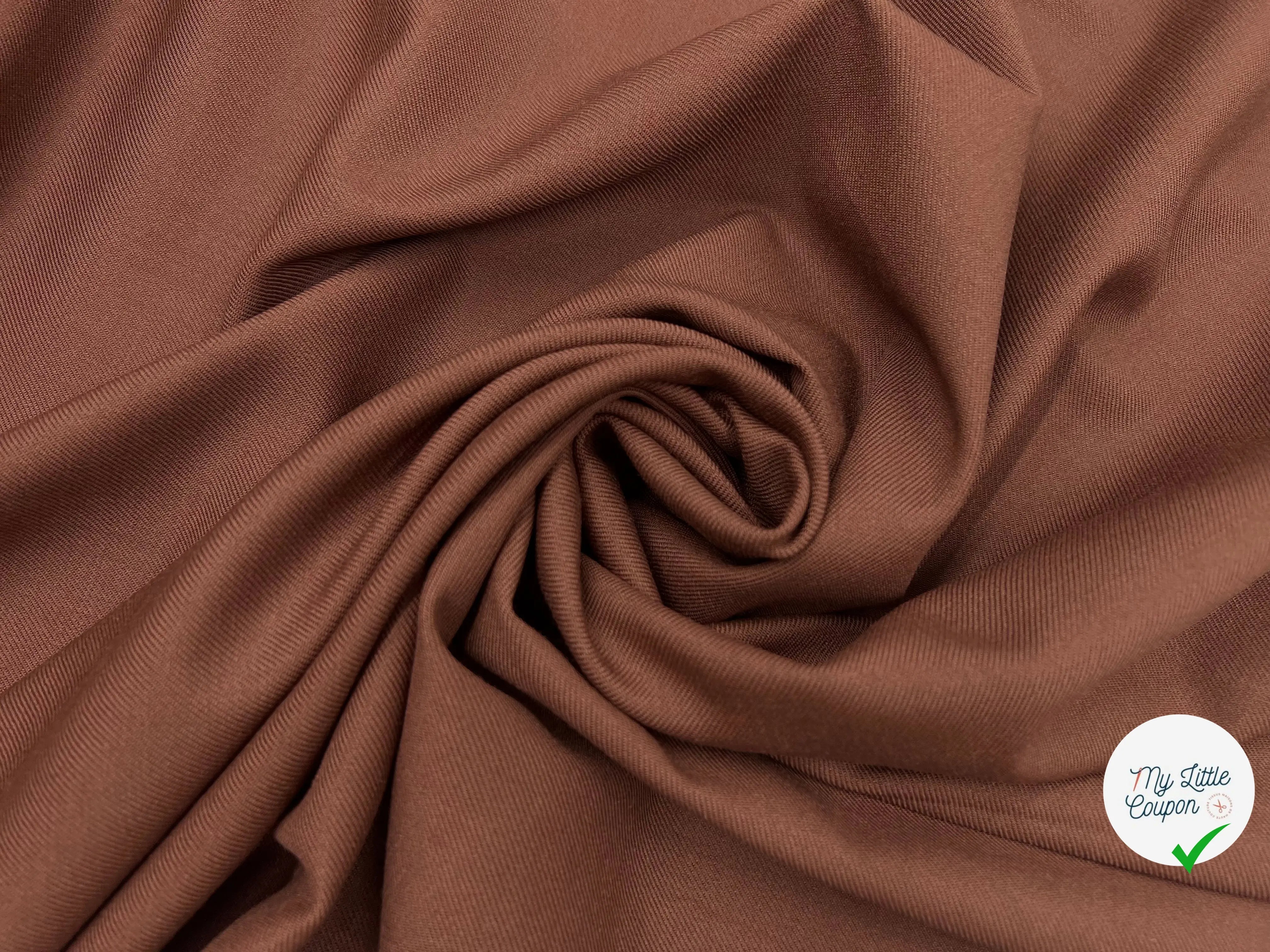 GABARDINE DE LAINE STRETCH CHOCOLAT - My Little Coupon