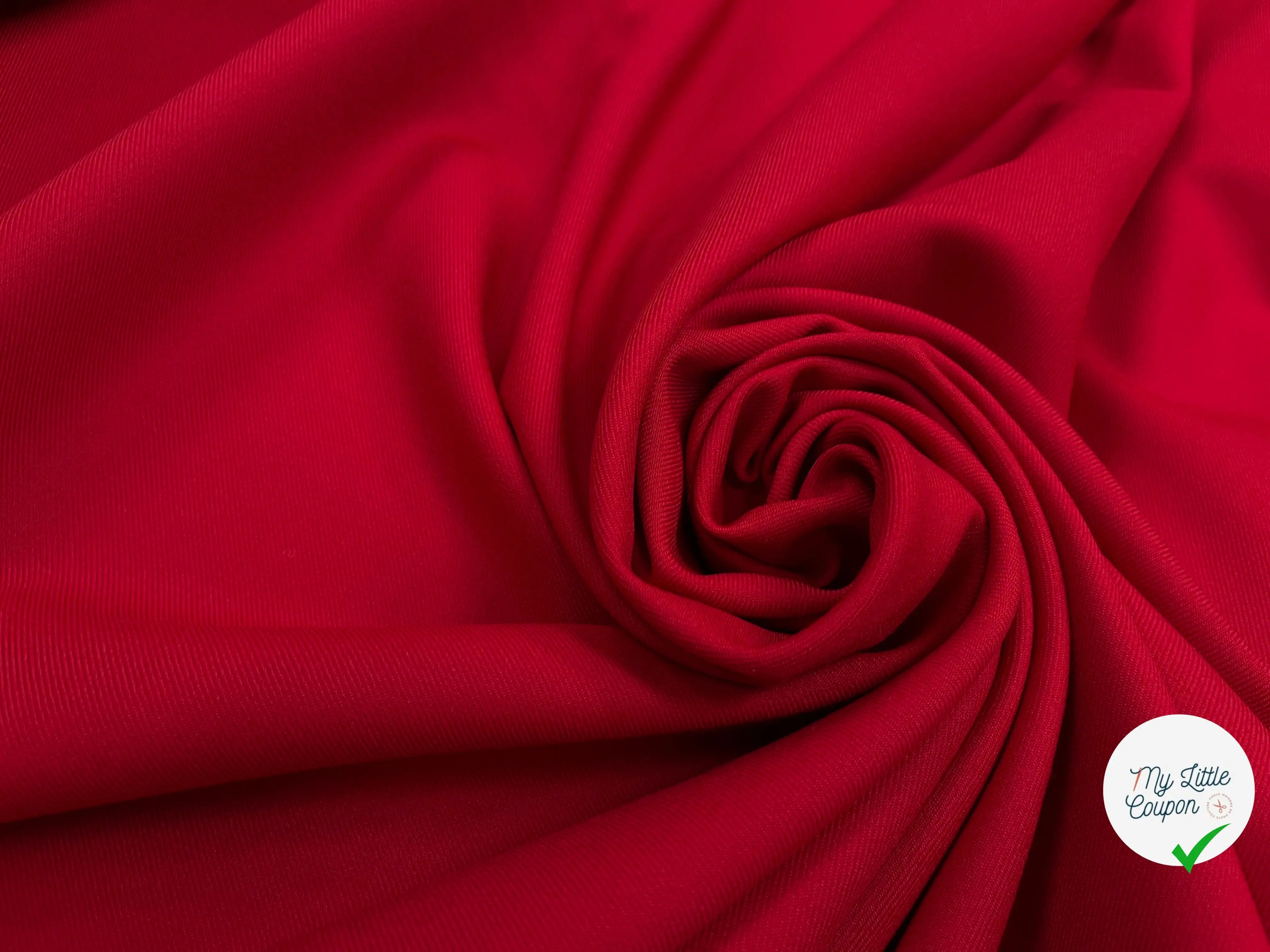 GABARDINE DE LAINE STRETCH ROUGE RUBY - My Little Coupon