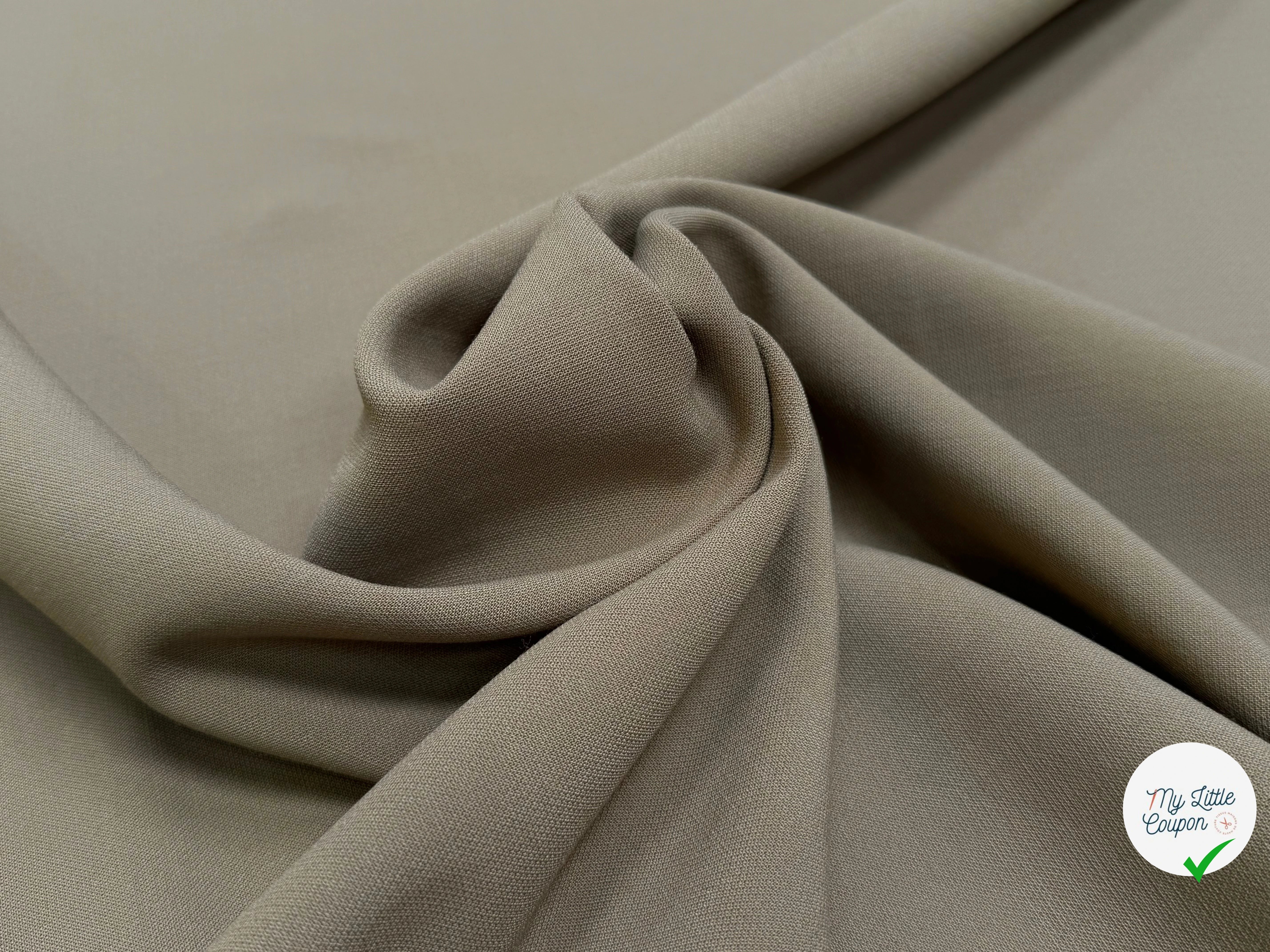 GABARDINE DE LAINE STRETCH TAUPE KAKI 80% LAINE TRÈS BELLE TENUE - My Little Coupon