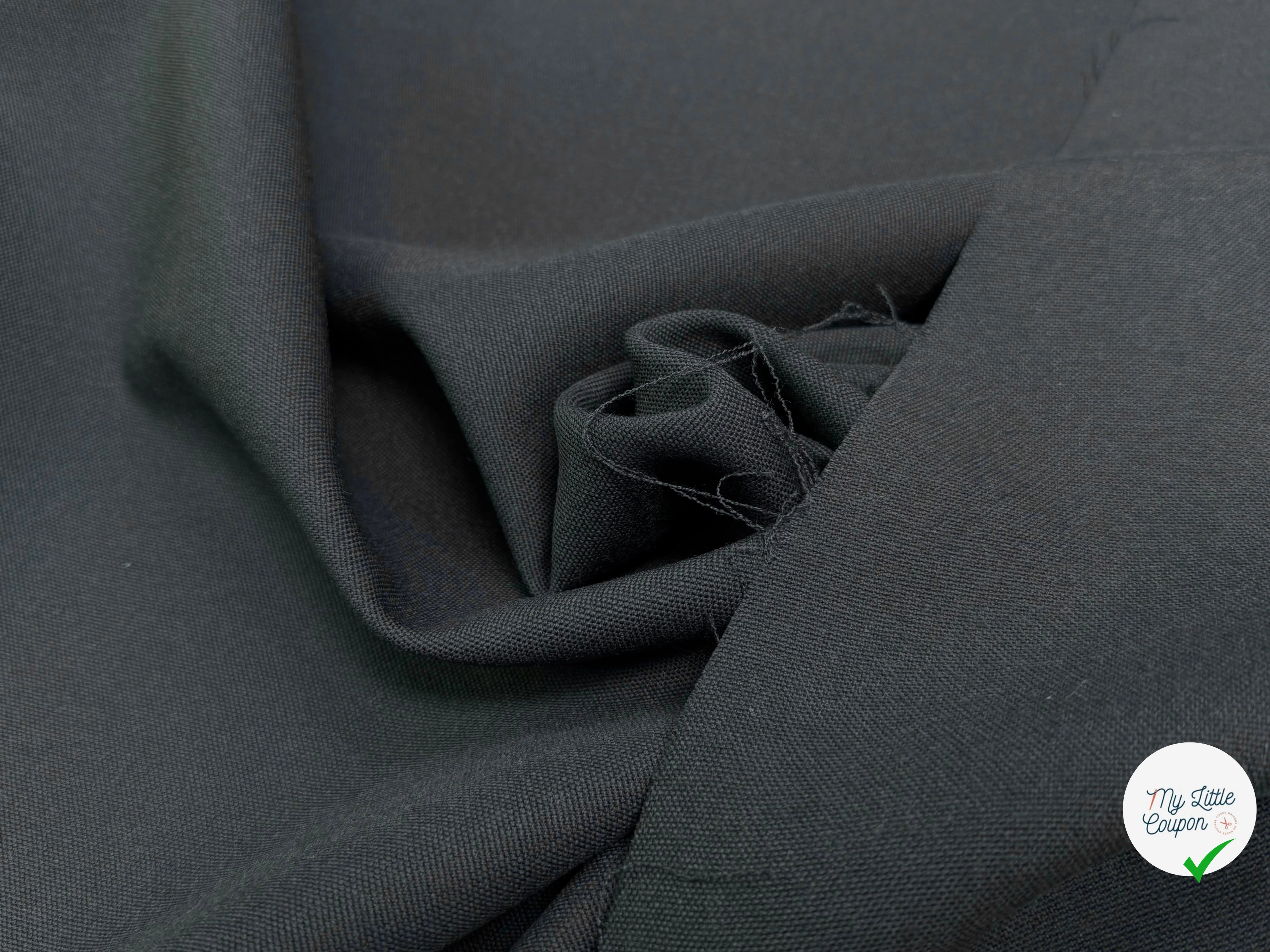 GABARDINE DE LAINE TRÈS BELLE TENUE VERT DE GRIS FONCÉ - My Little Coupon