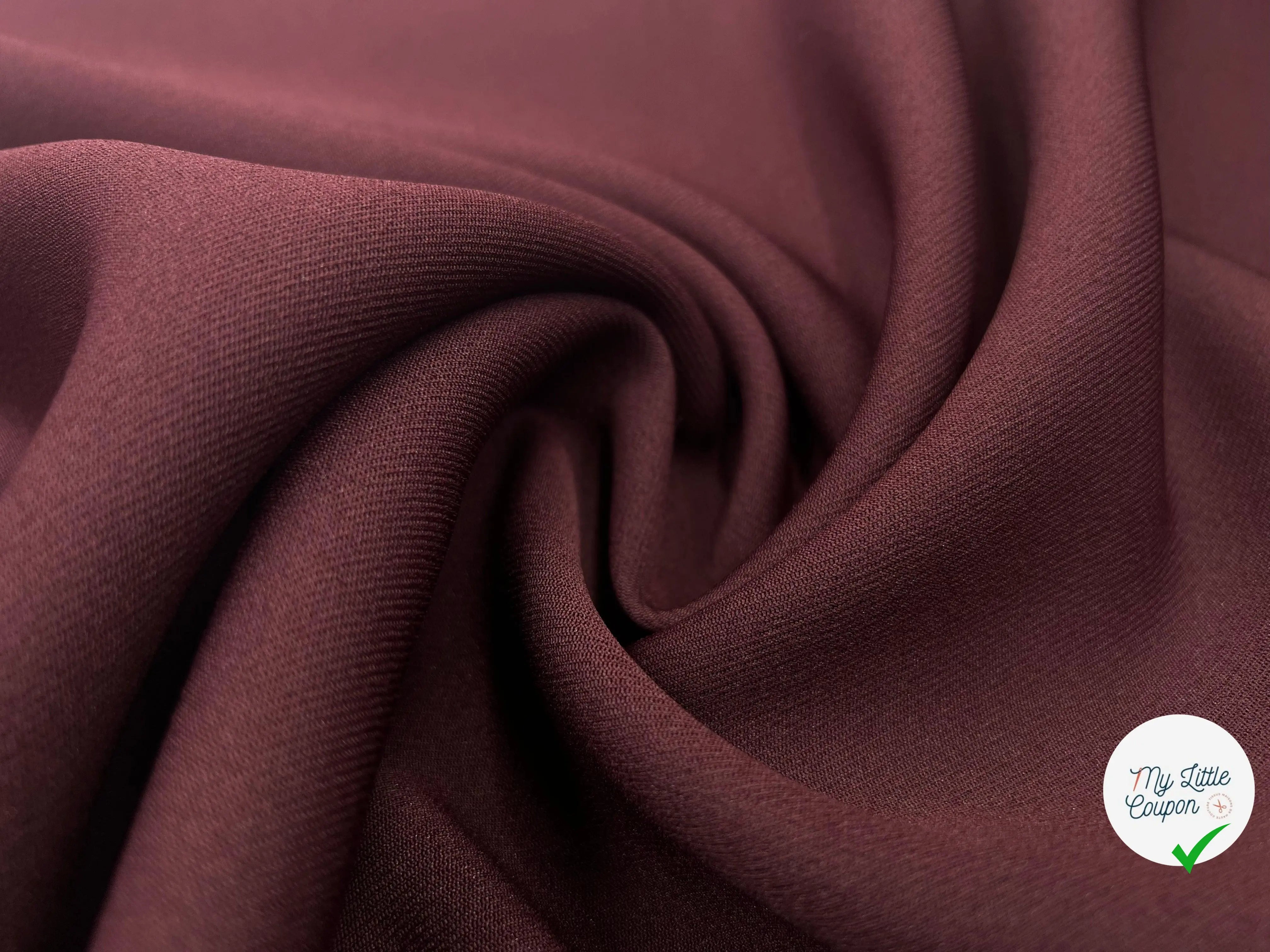 GABARDINE DE LAINE TRÈS FINEMENT SERGÉE LIE DE VIN - My Little Coupon - tissu - coudre