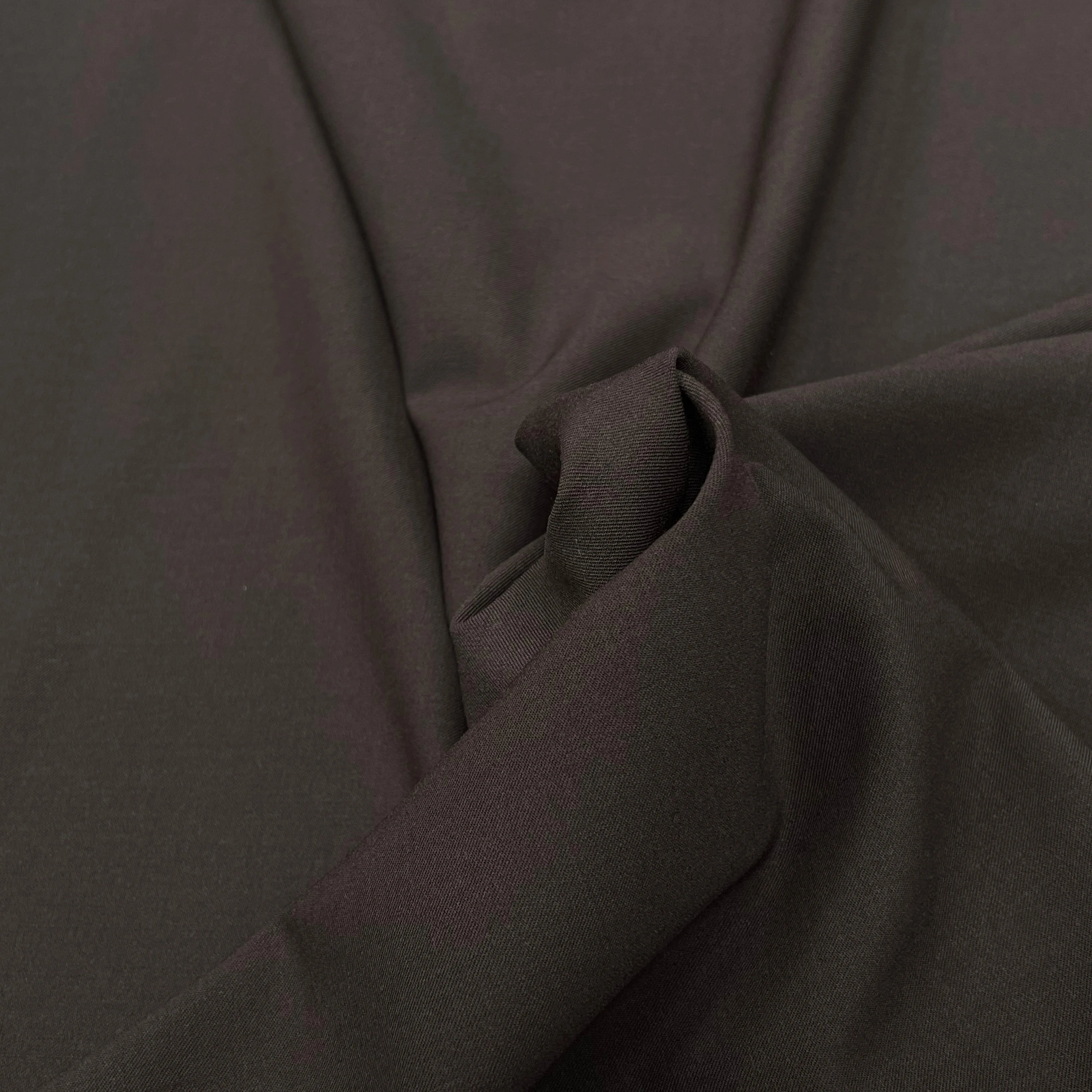 GABARDINE DE LAINE ULTRA STRETCH MARRON FONCÉ 80% LAINE - My Little Coupon