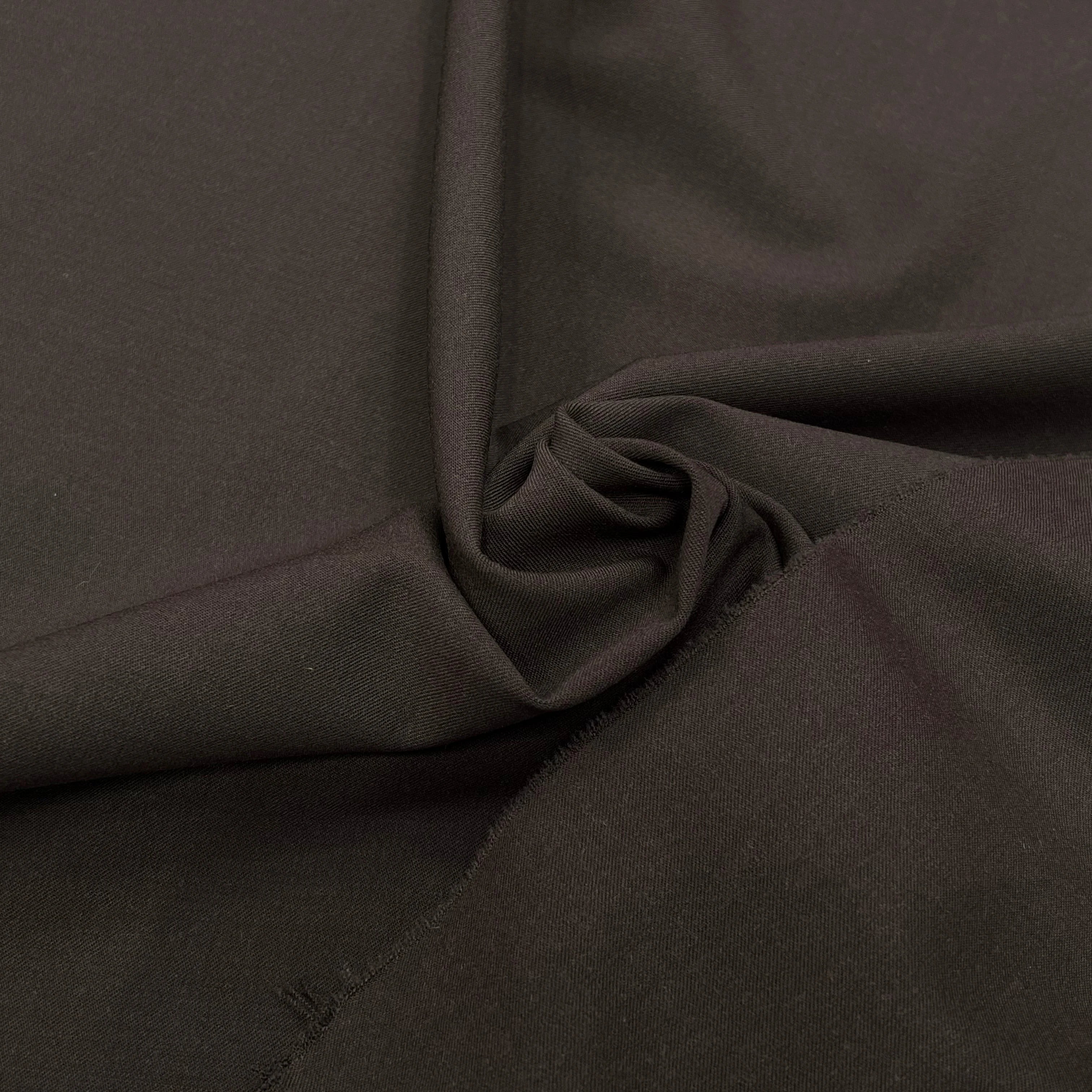 GABARDINE DE LAINE ULTRA STRETCH MARRON FONCÉ 80% LAINE - My Little Coupon